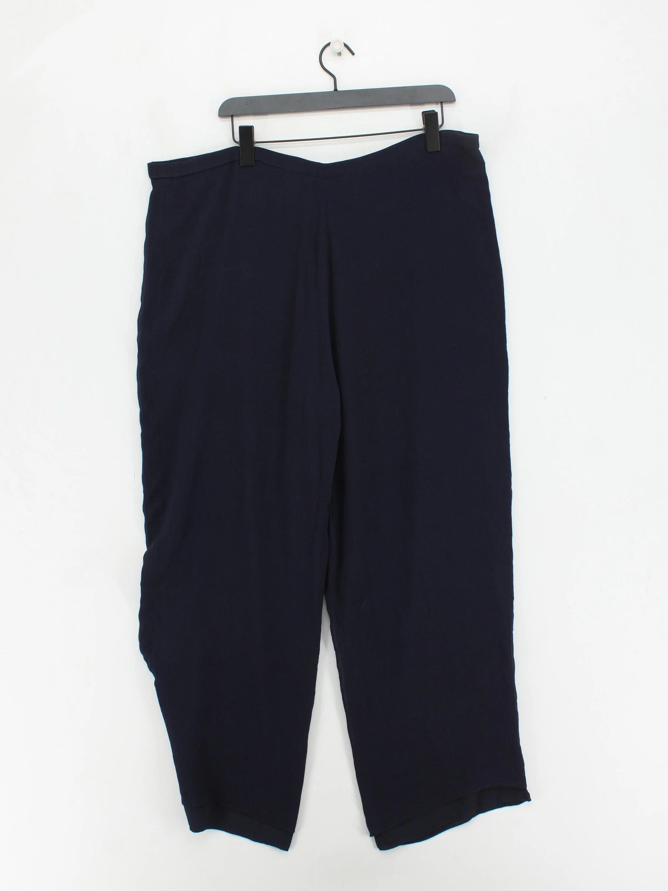 Jaeger Women's Trousers XXL Blue 100% Silk Wide-Leg Sweatpants - Image 2