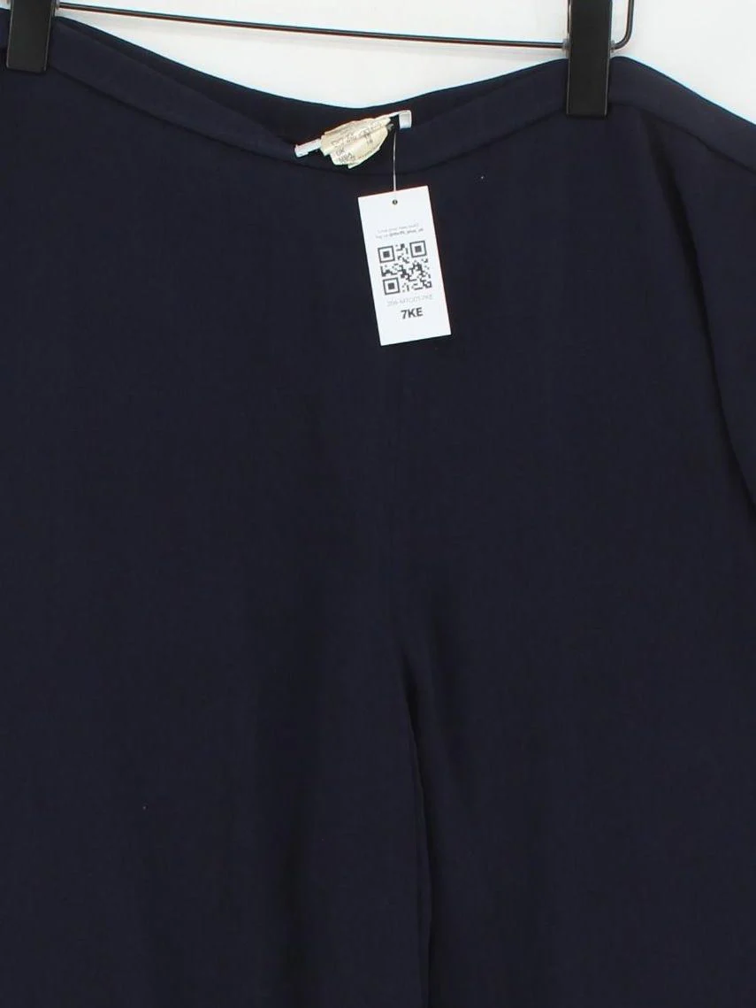 Jaeger Women's Trousers XXL Blue 100% Silk Wide-Leg Sweatpants - Image 3