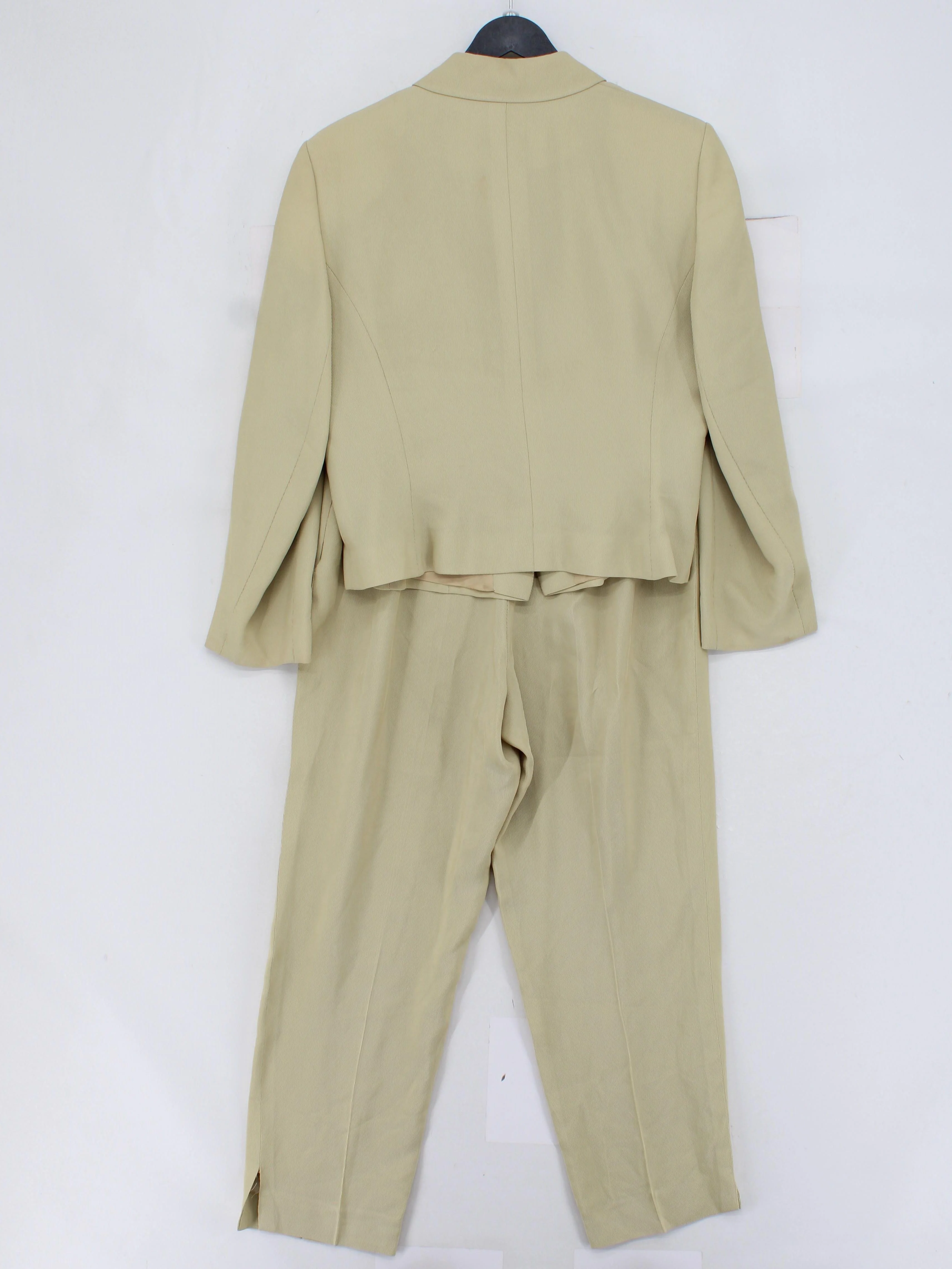 Jaeger Women's Two Piece Suit UK 14 Tan Acetate with Polyester Trouser Suit - Image 2