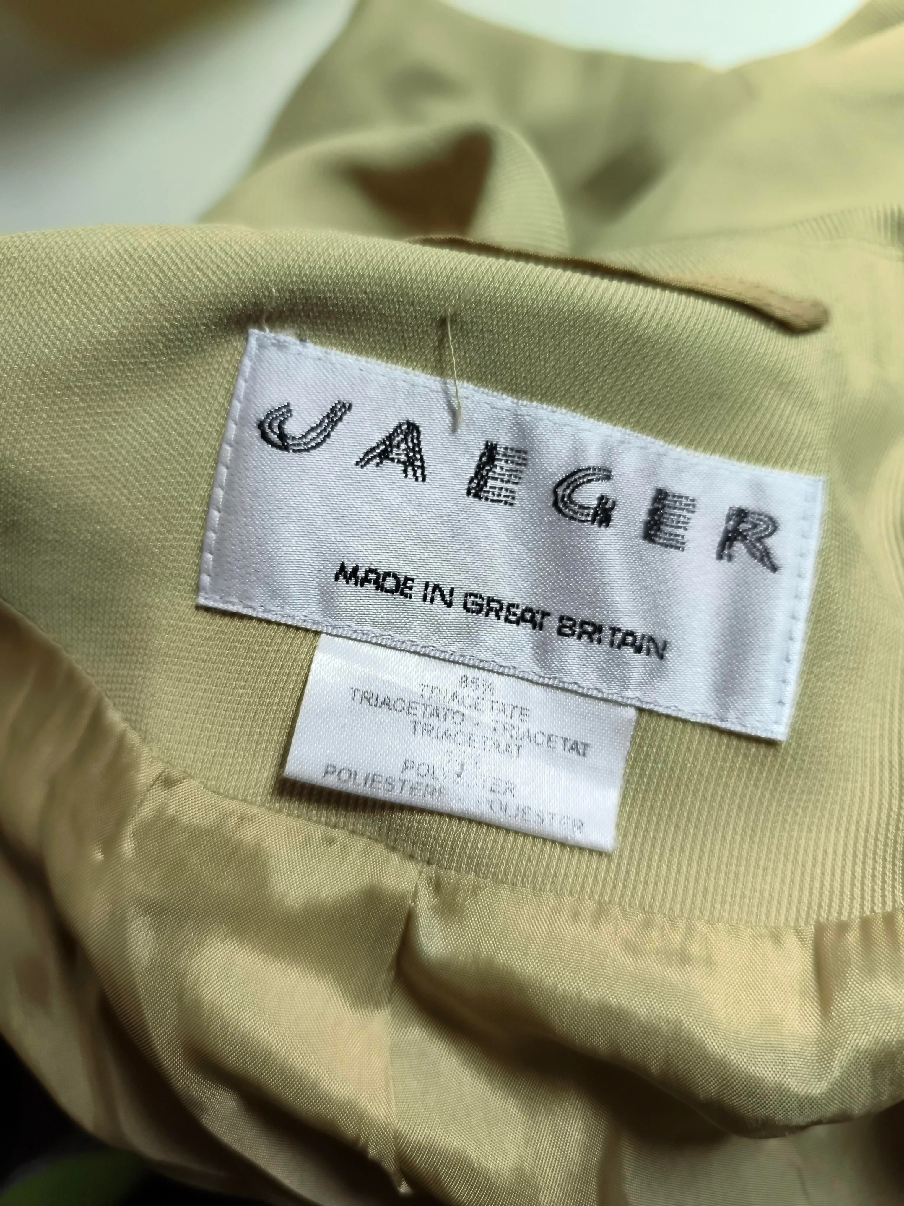 Jaeger Women's Two Piece Suit UK 14 Tan Acetate with Polyester Trouser Suit - Image 6