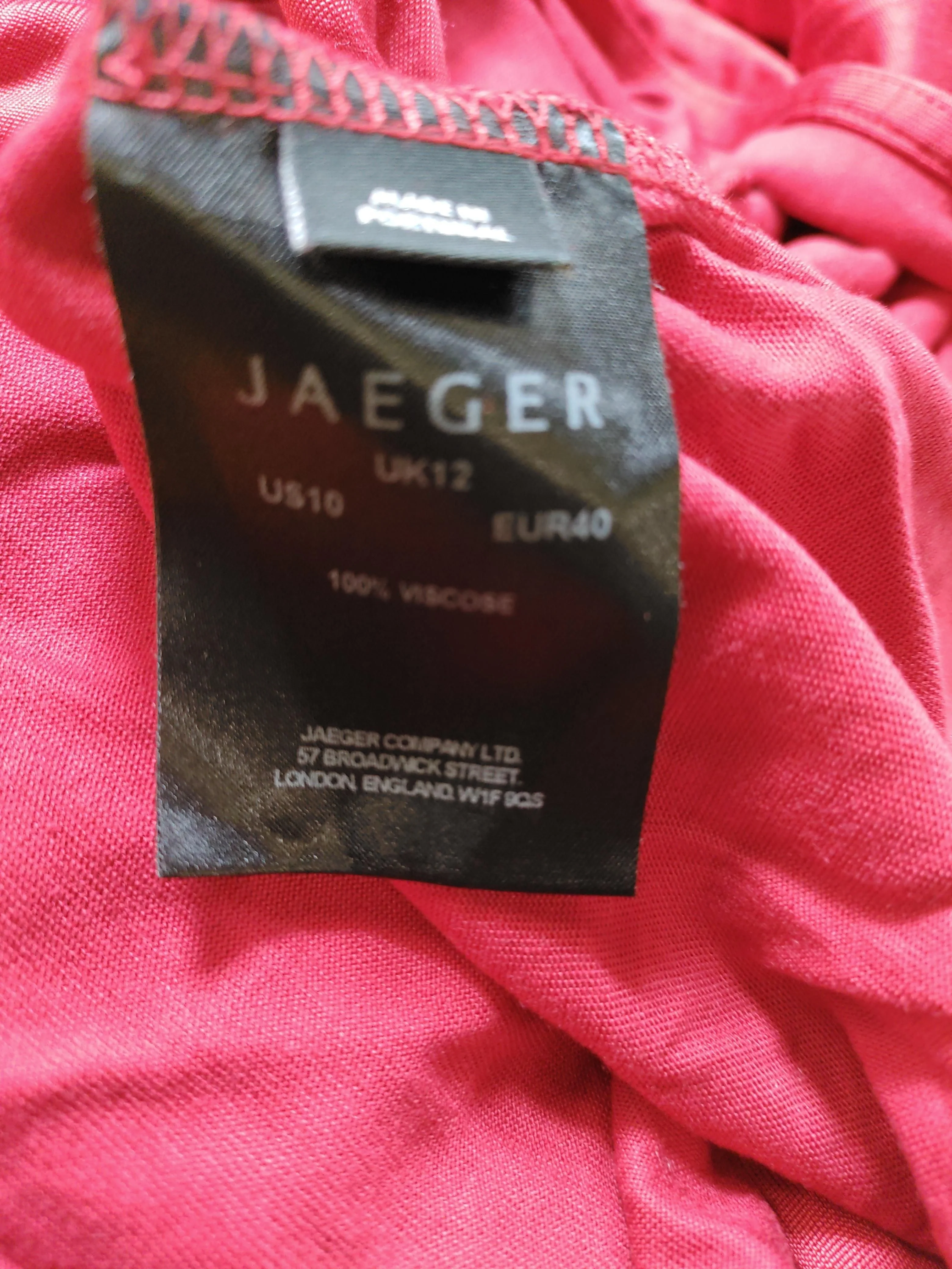 Jaeger Wrap Midi Dress UK12 in Red - Image 6
