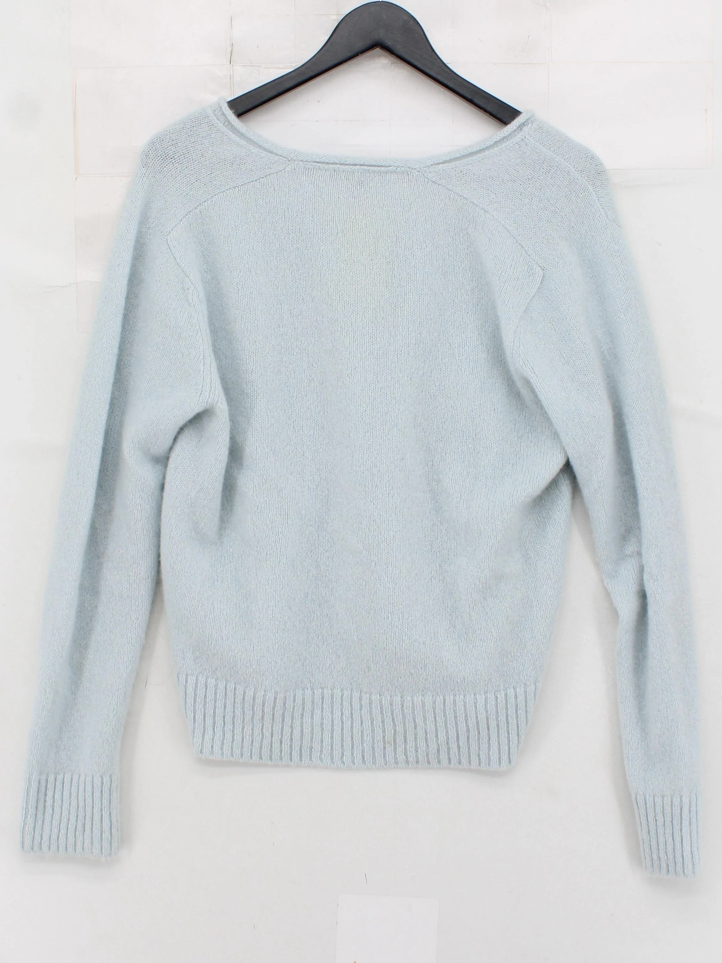 James Perse Women's Jumper UK 6 Blue 100% Cashmere V-Neck Pullover - Image 2