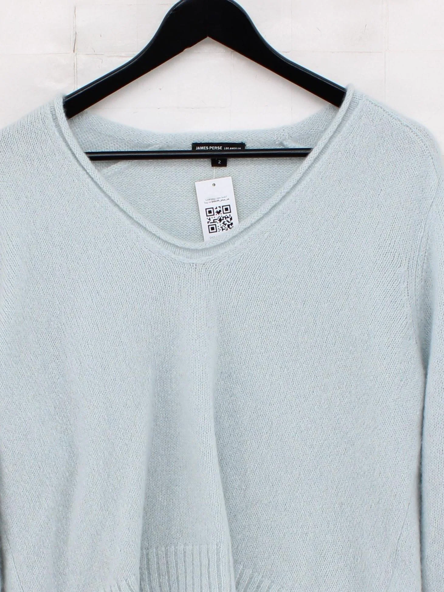 James Perse Women's Jumper UK 6 Blue 100% Cashmere V-Neck Pullover - Image 3