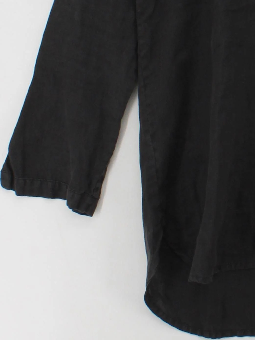 James Perse Women's Shirt L Black 100% Linen 3/4 Sleeve Collared Basic - Image 4
