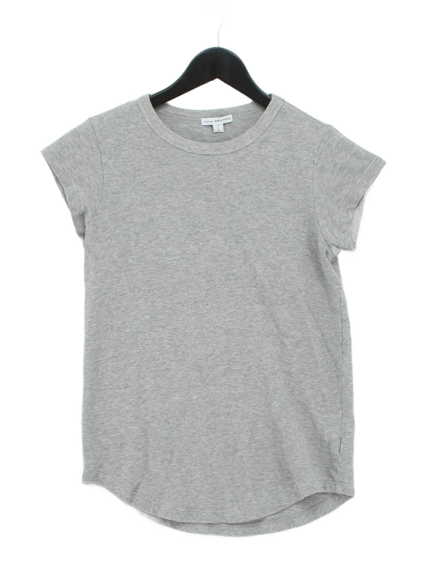 James Perse Women's T-Shirt XXS Grey 100% Cotton Short Sleeve Round Neck Basic