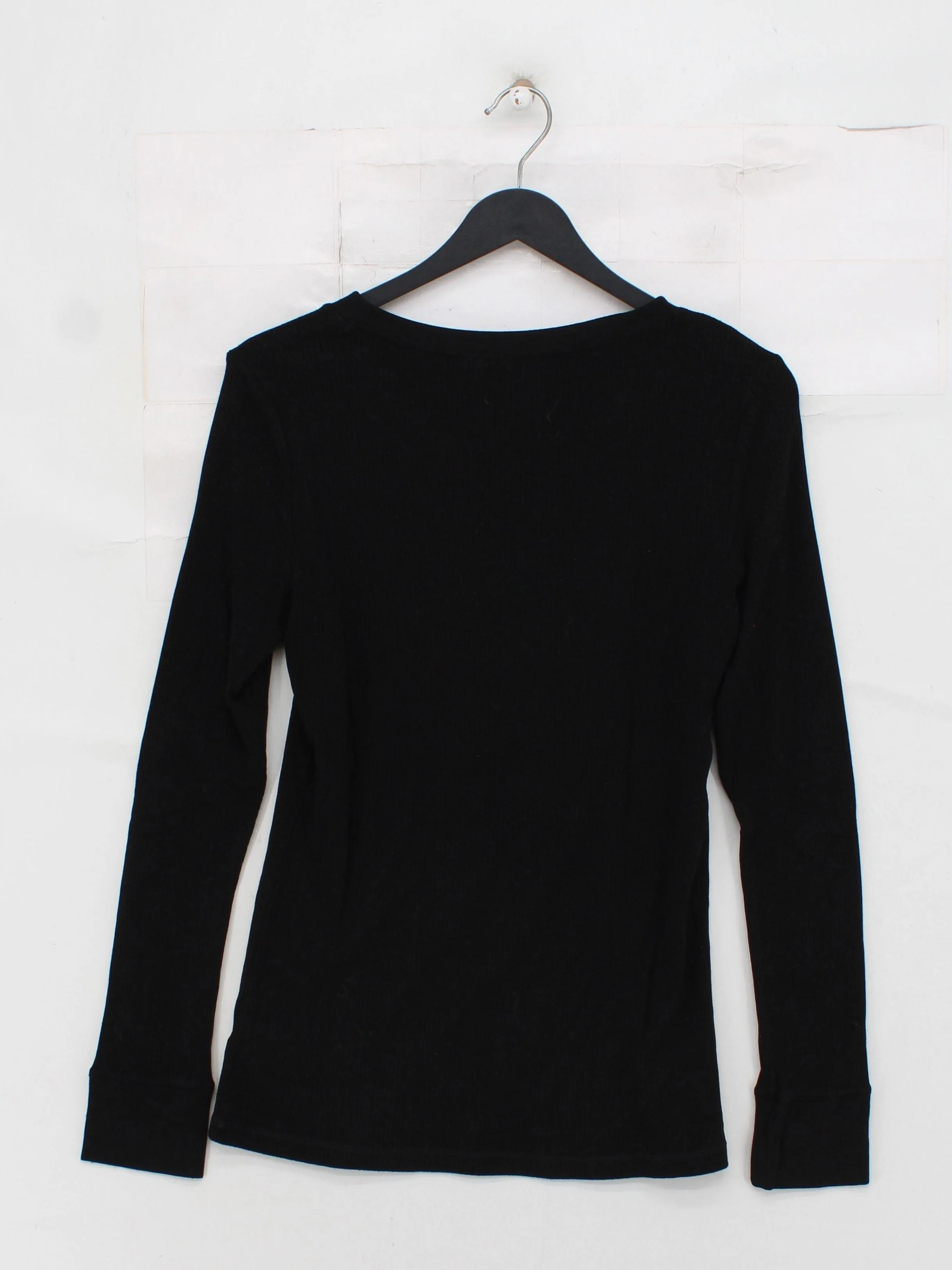 James Perse Women's Top L Black Lyocell Modal with Elastane Basic - Image 2