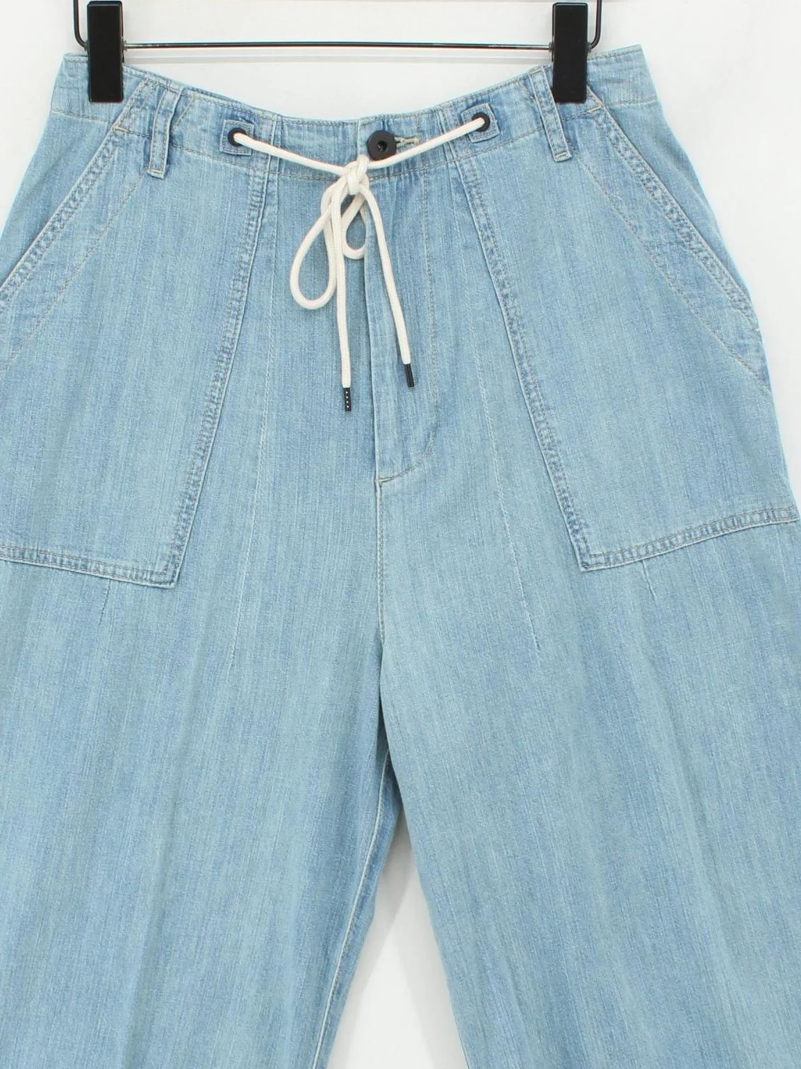 James Perse Women's Trousers W 27 in Blue 100% Cotton Wide-Leg Chino - Image 3