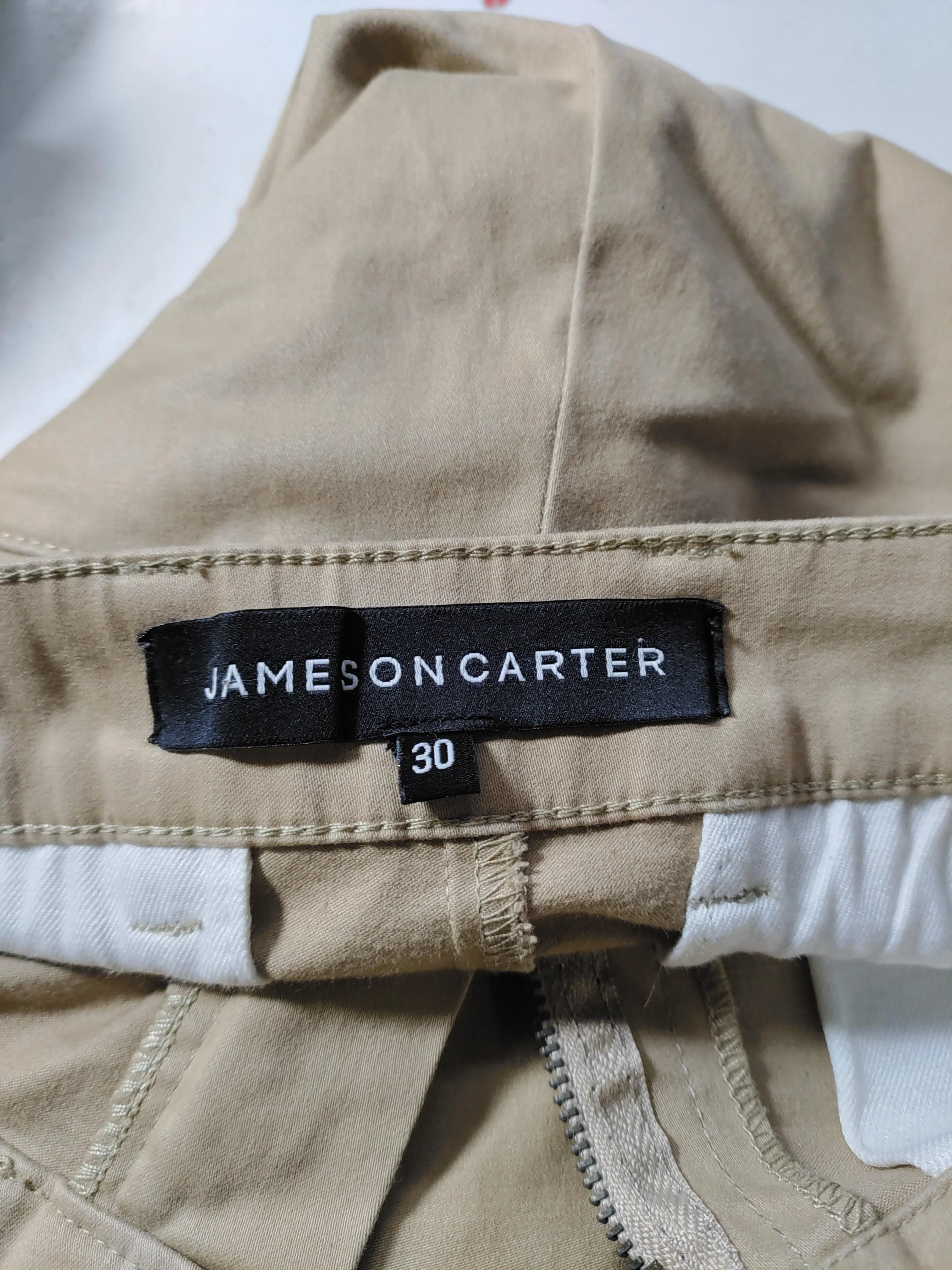 Jameson Carter Men's Shorts W 30 in Tan Cotton with Elastane Chino - Image 6