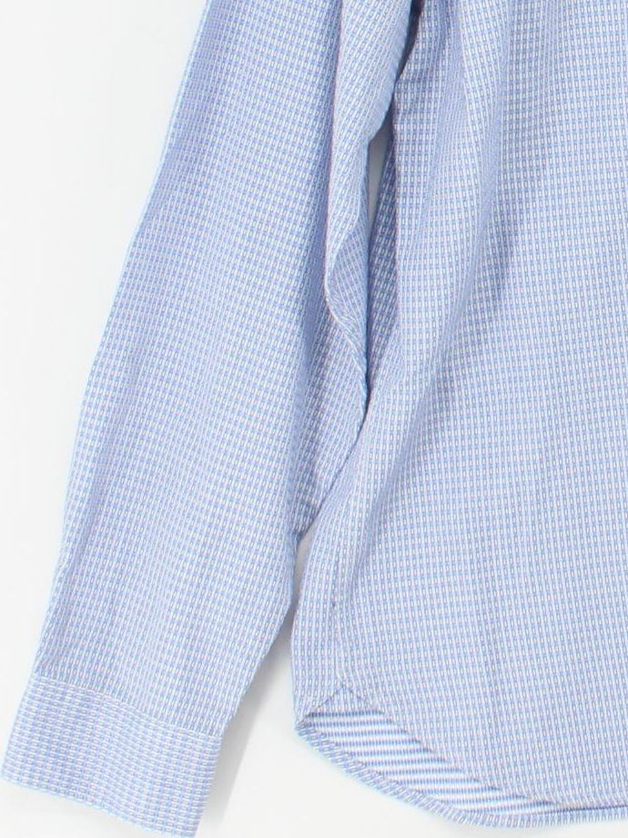 Jasper Conran Men's Shirt L Blue Checkered 100% Cotton Basic - Image 4