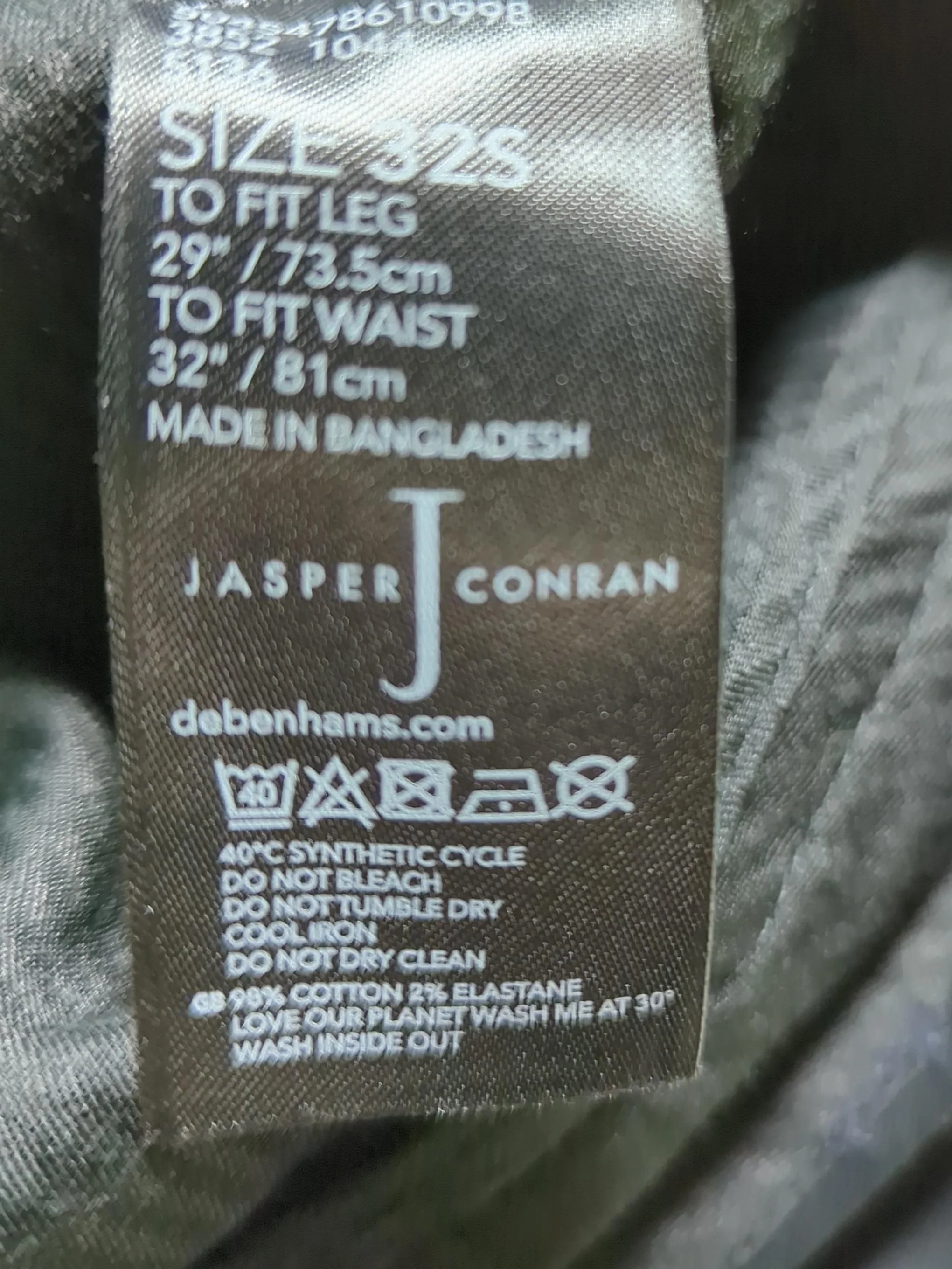 Jasper Conran Men's Trousers W 32 in Black Cotton with Elastane Chino - Image 7
