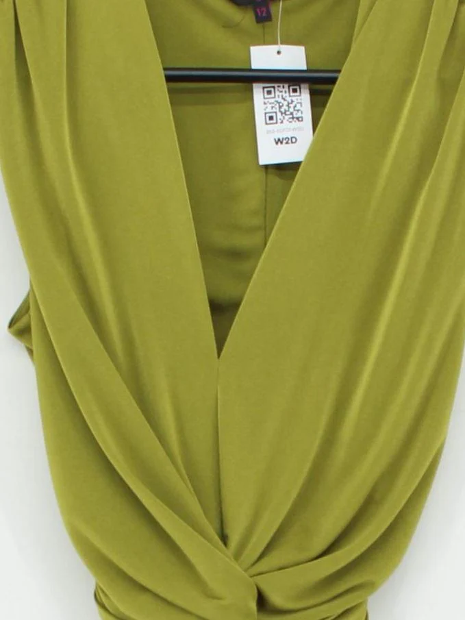 Jasper Conran Women's Top UK 12 Green 100% Other Sleeveless V-Neck Basic - Image 3