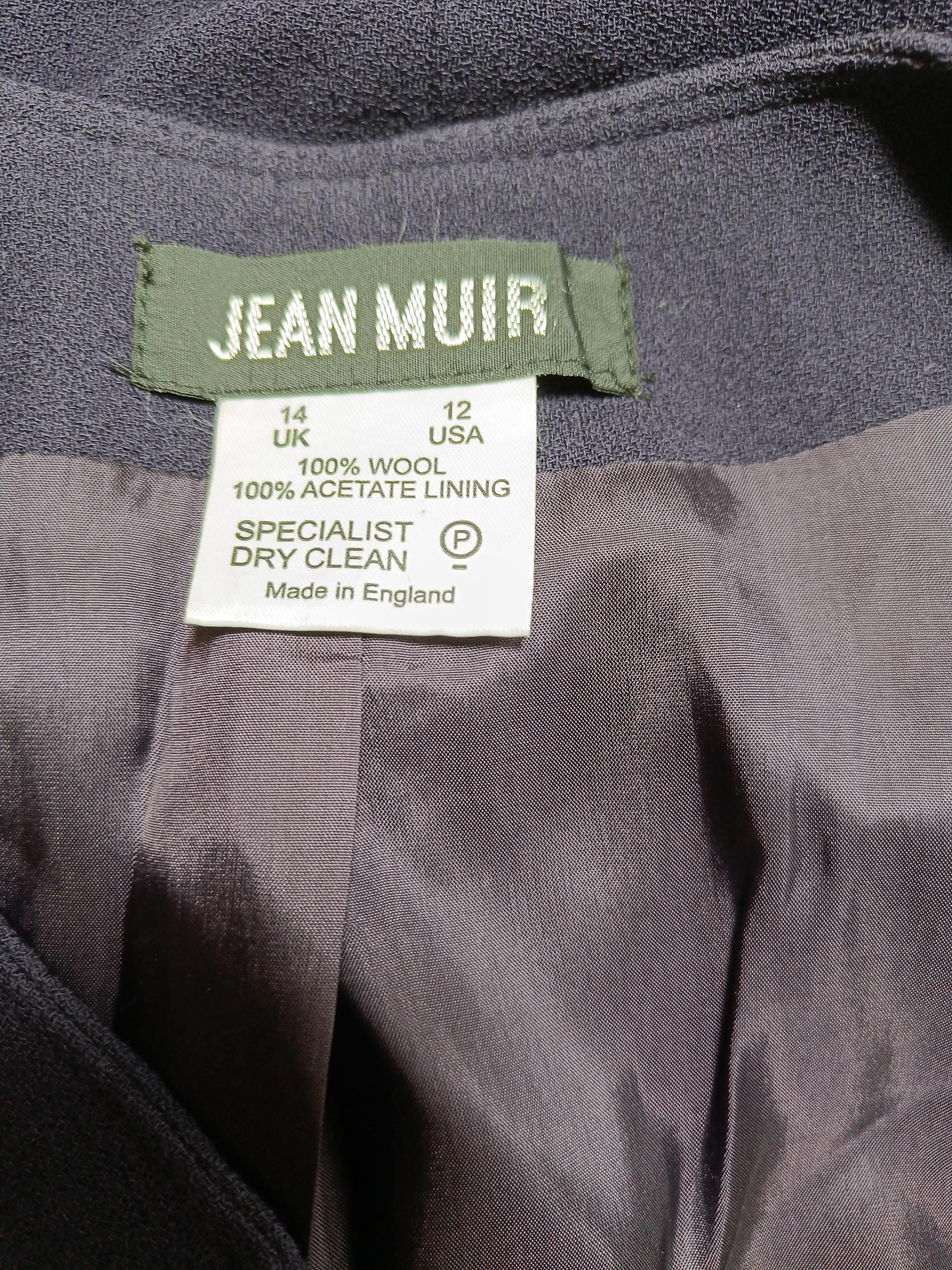 Jean Muir Women's Coat UK 14 Blue Wool with Acetate Overcoat - Image 5