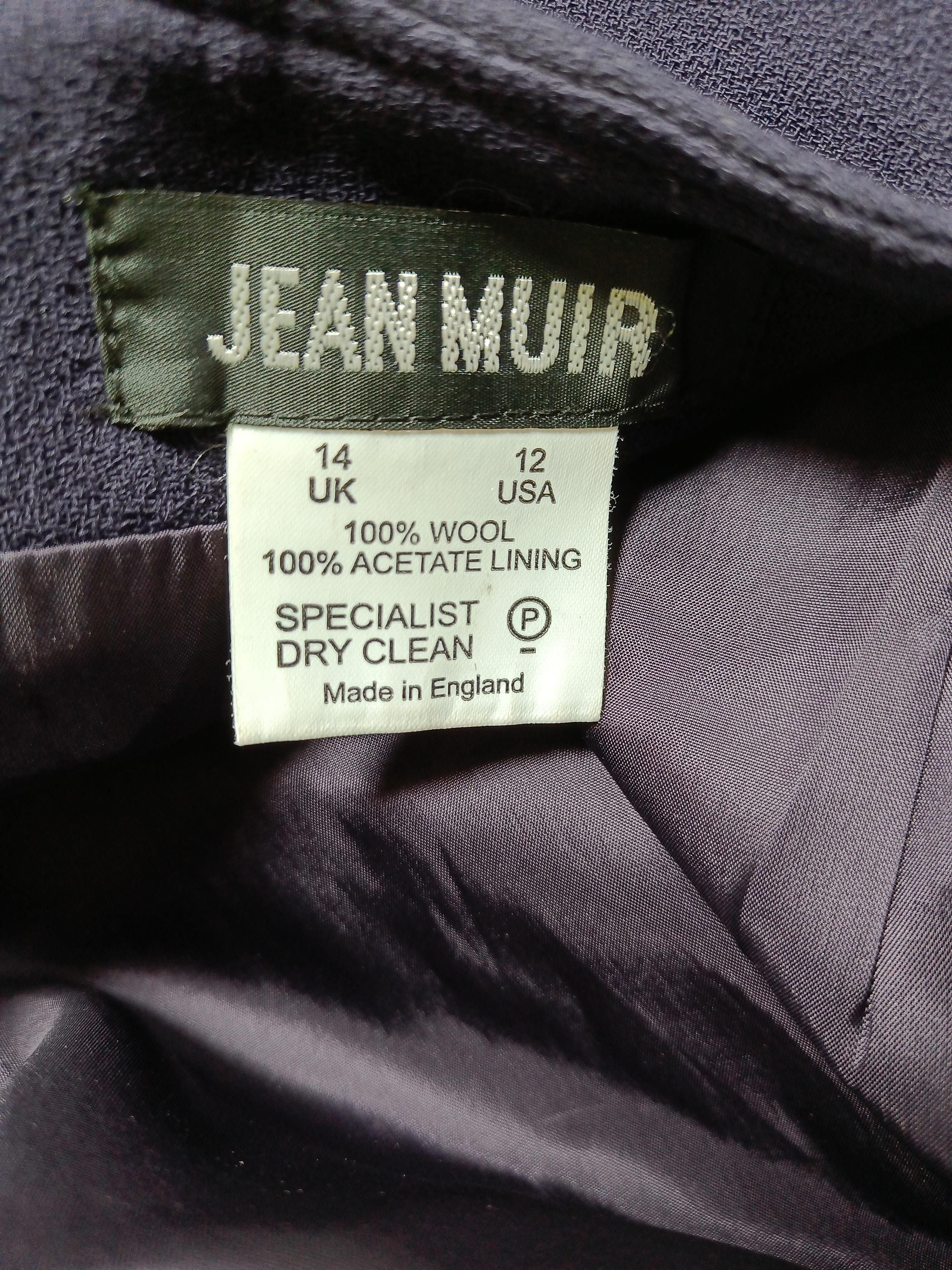Jean Muir Women's Coat UK 14 Blue Wool with Acetate Overcoat - Image 6