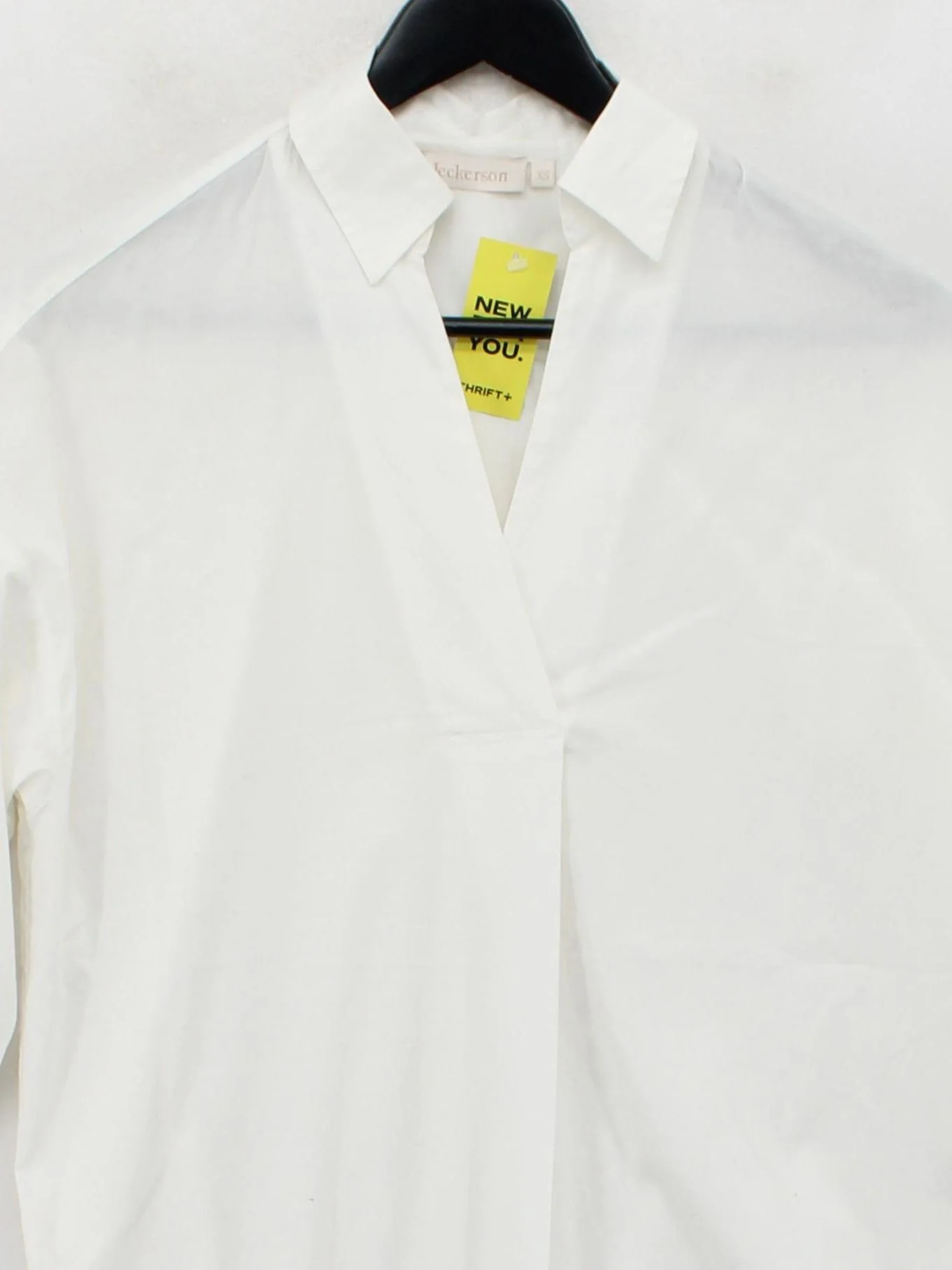 Jeckerson Women's Shirt XS White Cotton with Elastane 3/4 Sleeve Collared Basic - Image 3