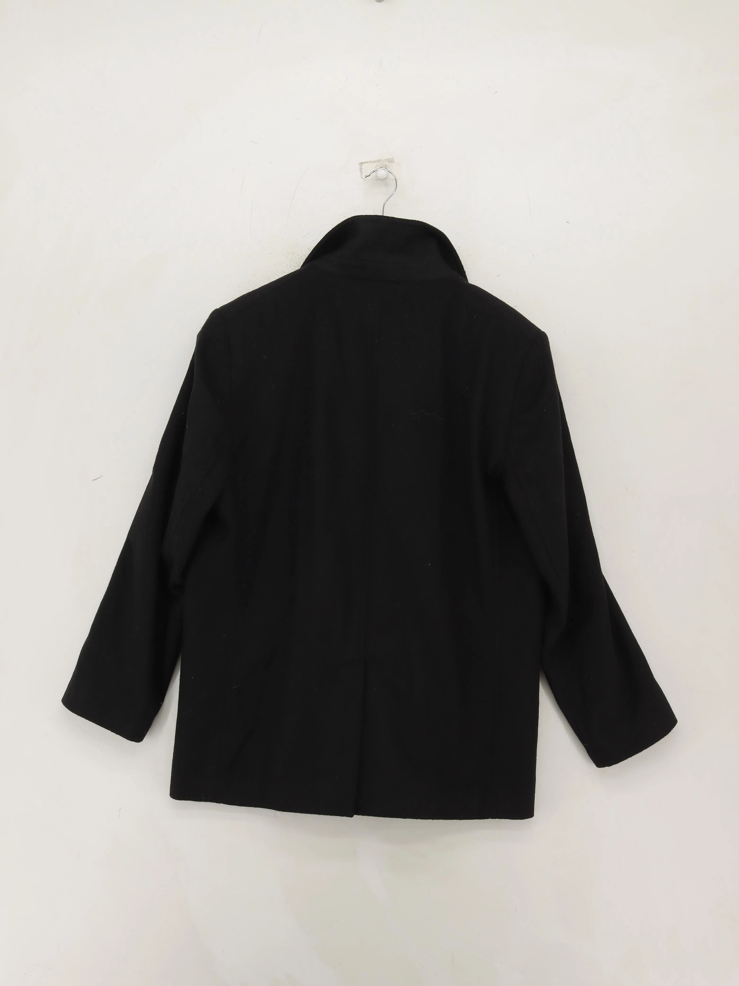 Jeff Banks Men's Coat L Black Wool with Polyester, Cashmere Pea Coat - Image 2