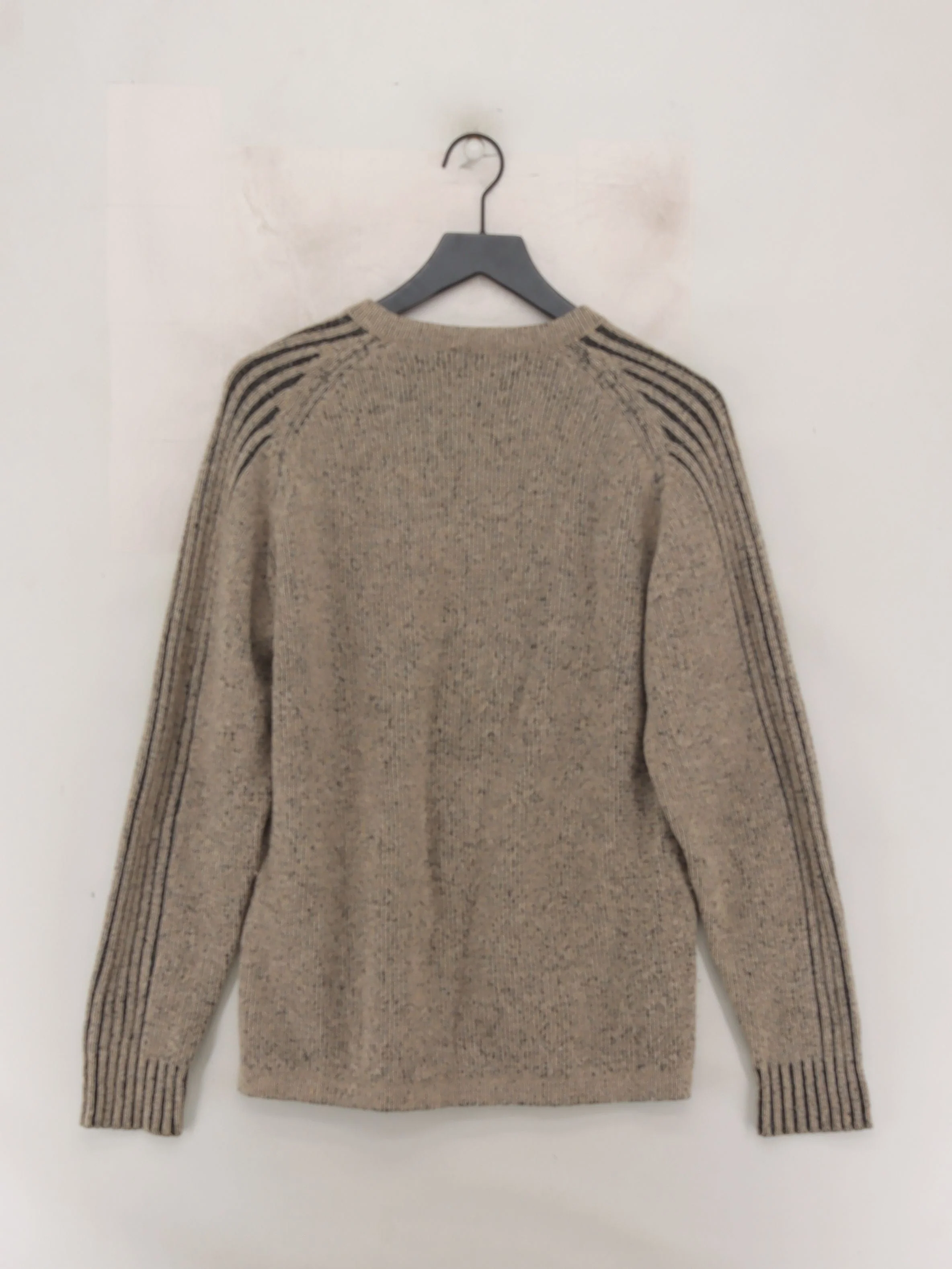 Jeff Banks Men's Jumper S Brown Cotton with Wool V-Neck Pullover - Image 2