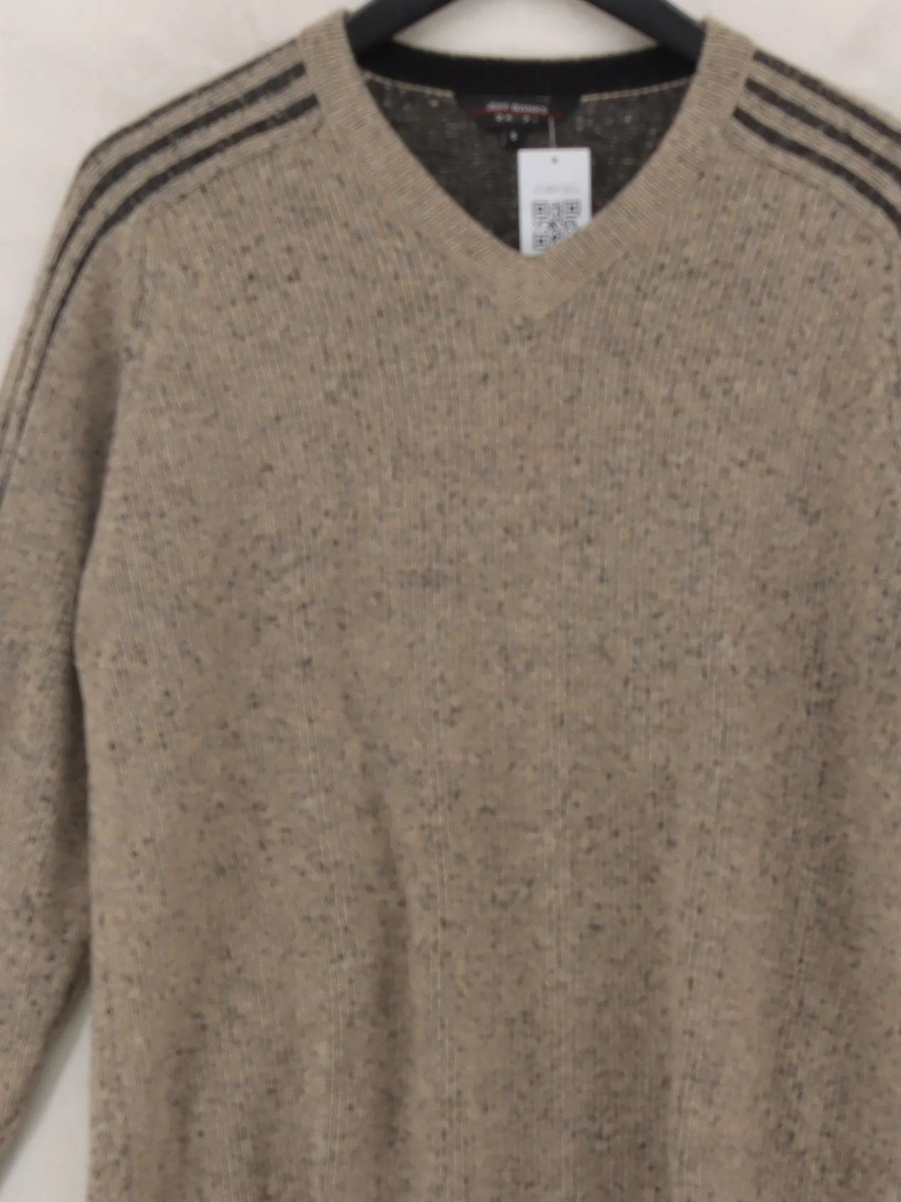 Jeff Banks Men's Jumper S Brown Cotton with Wool V-Neck Pullover - Image 3