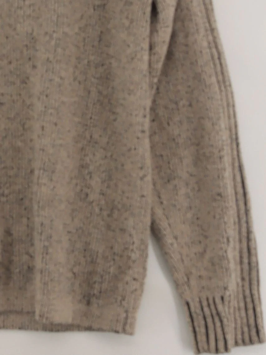 Jeff Banks Men's Jumper S Brown Cotton with Wool V-Neck Pullover - Image 4