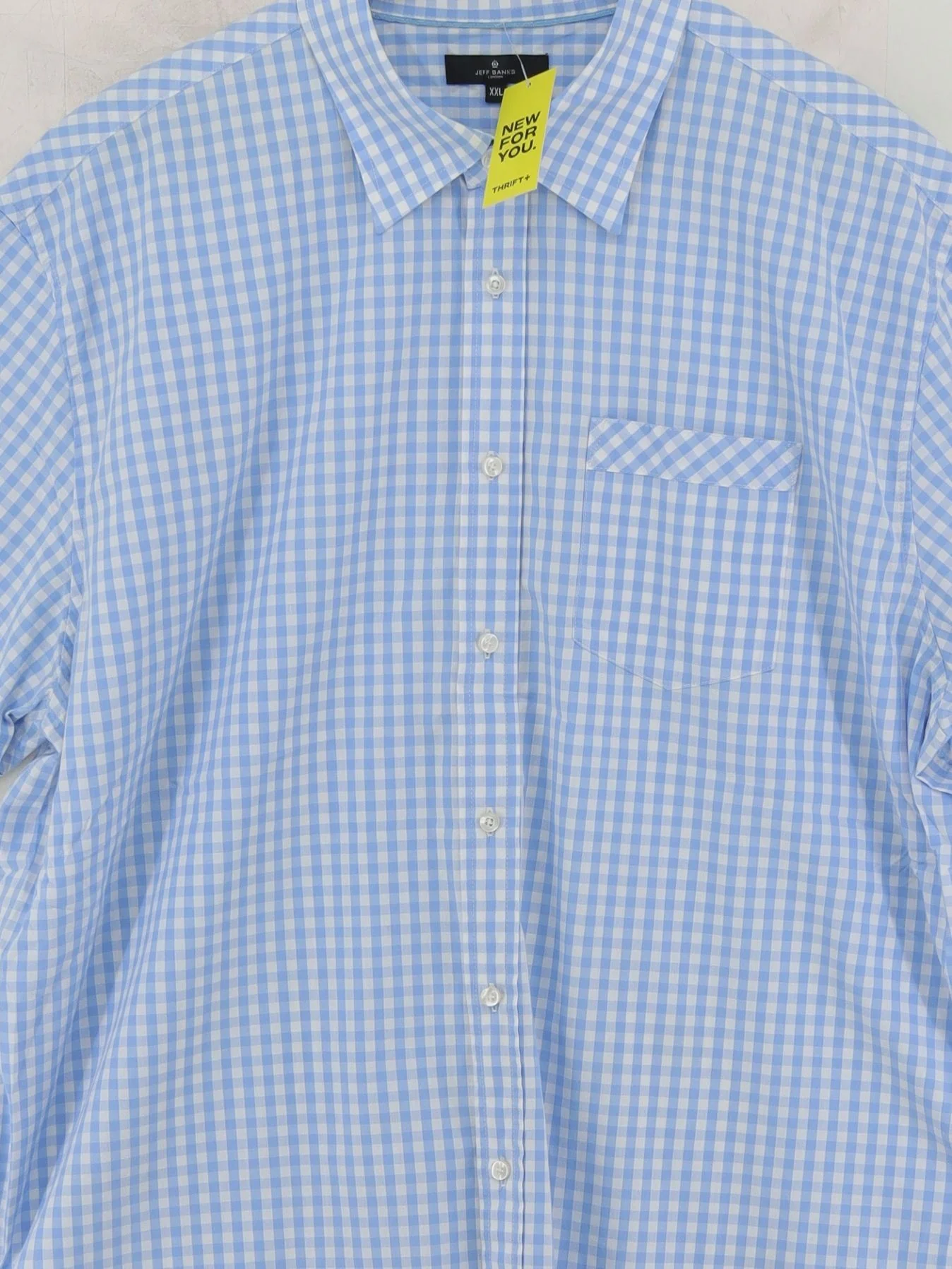 Jeff Banks Men's Shirt XXL Blue Checkered 100% Cotton Basic - Image 3