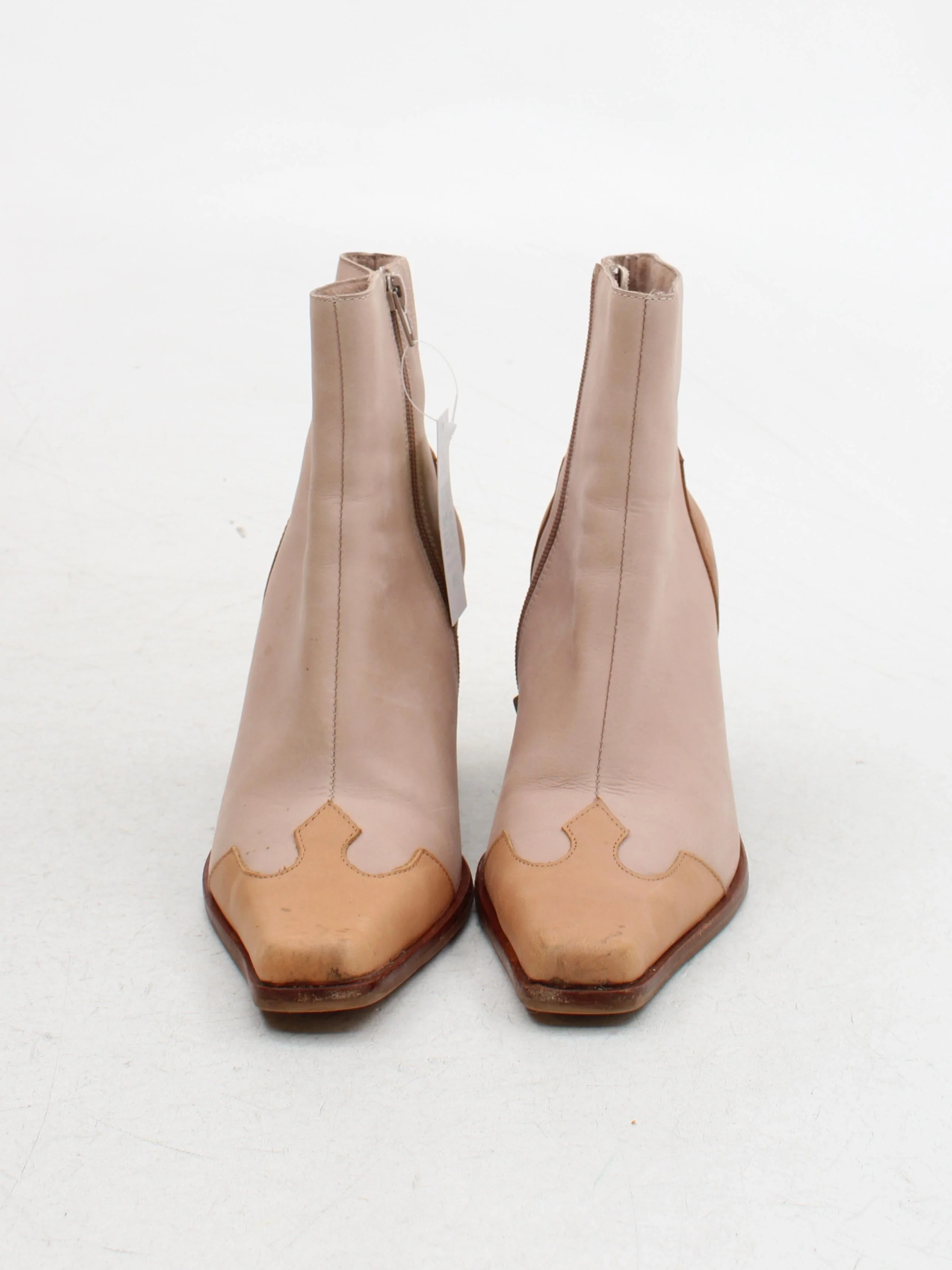 Jeffrey Campbell Women's Boots UK 8 Cream 100% Leather Cowboy - Image 2