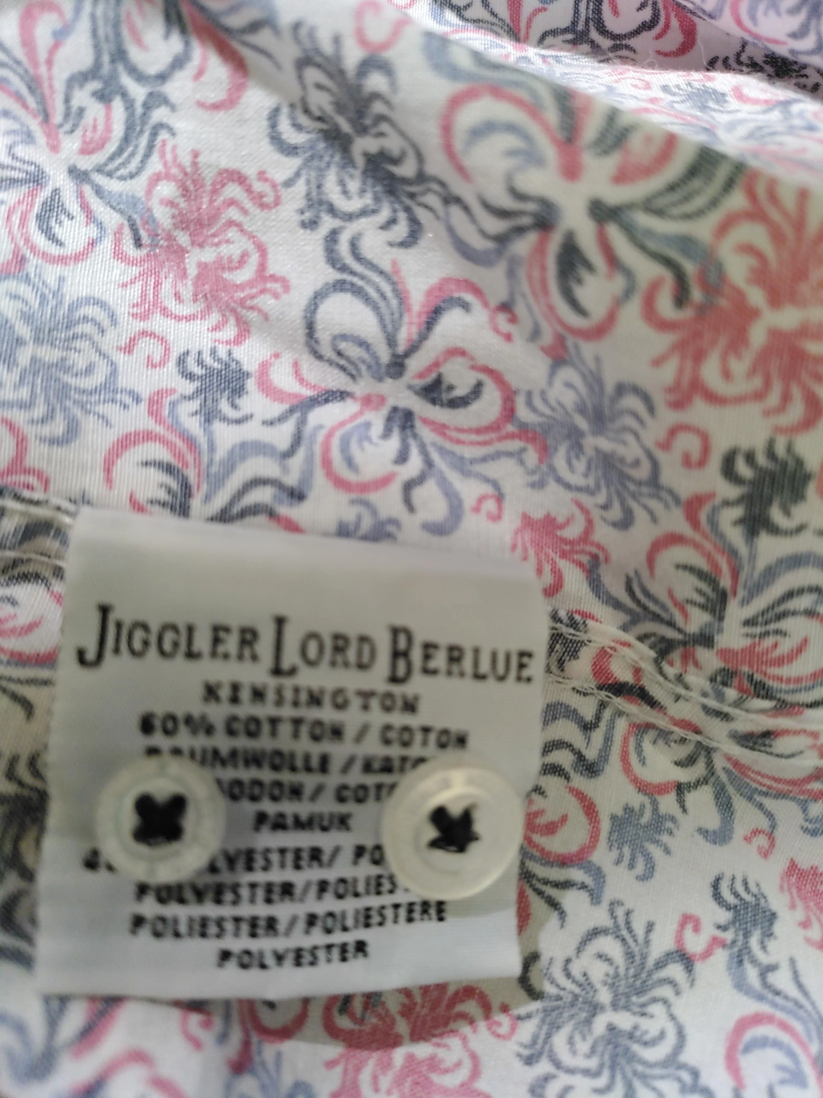 Jiggler Lord Berlue Men's Shirt M Multi Floral Cotton with Polyester Basic - Image 6