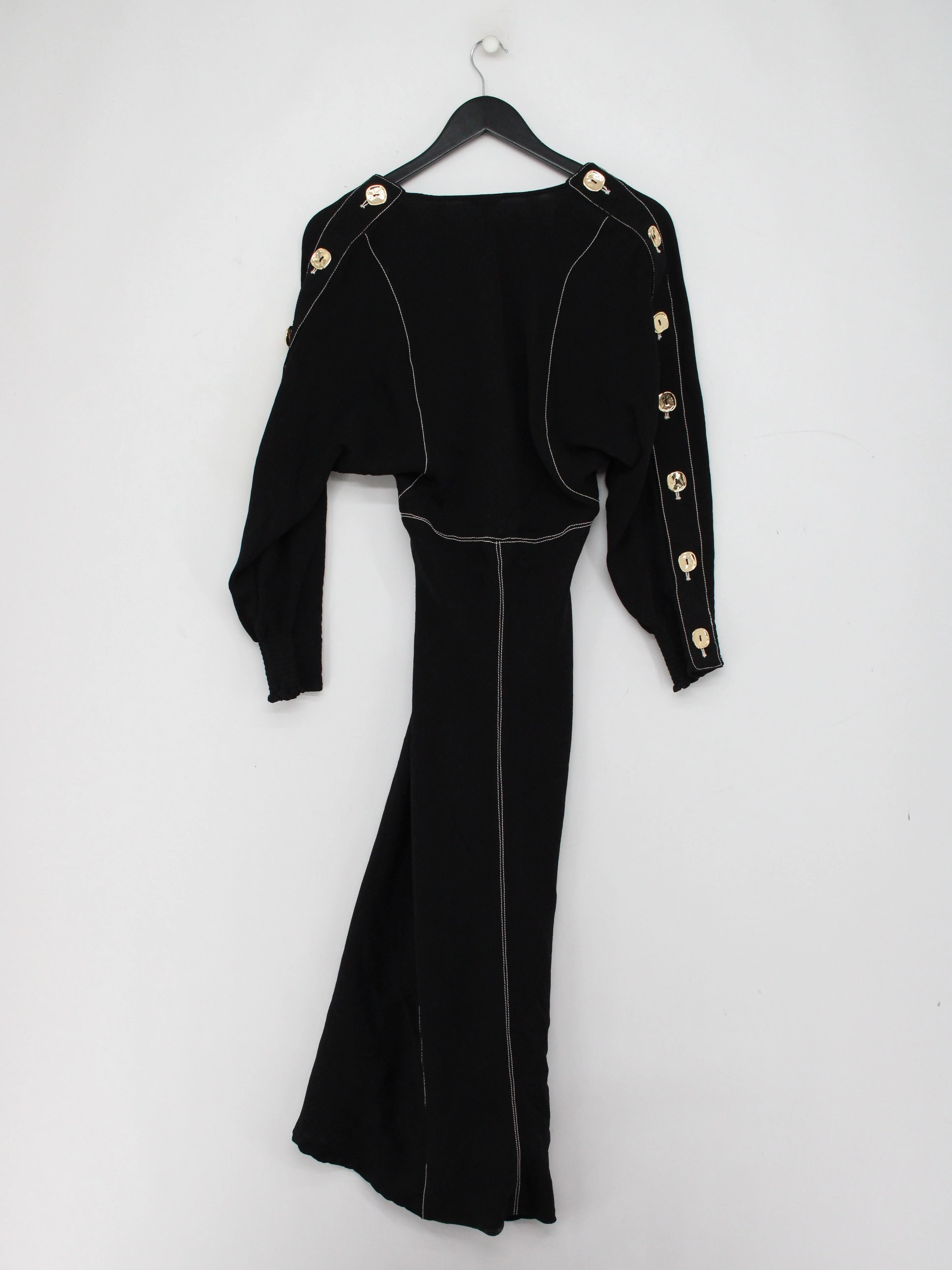Jigsaw A-Line Midi Dress UK10 in Black - Image 2