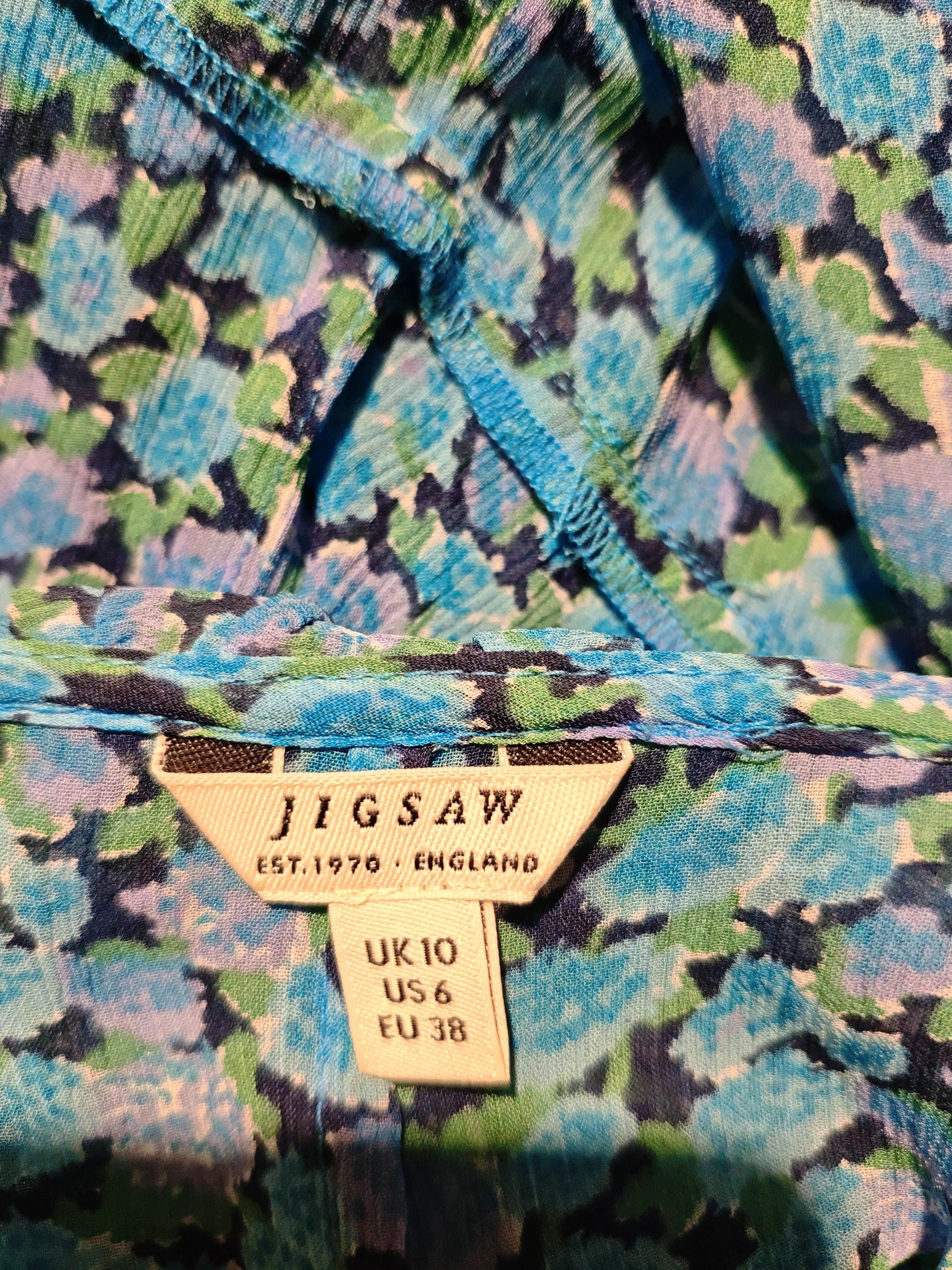 Jigsaw A-Line Midi Dress UK10 in Blue - Image 5