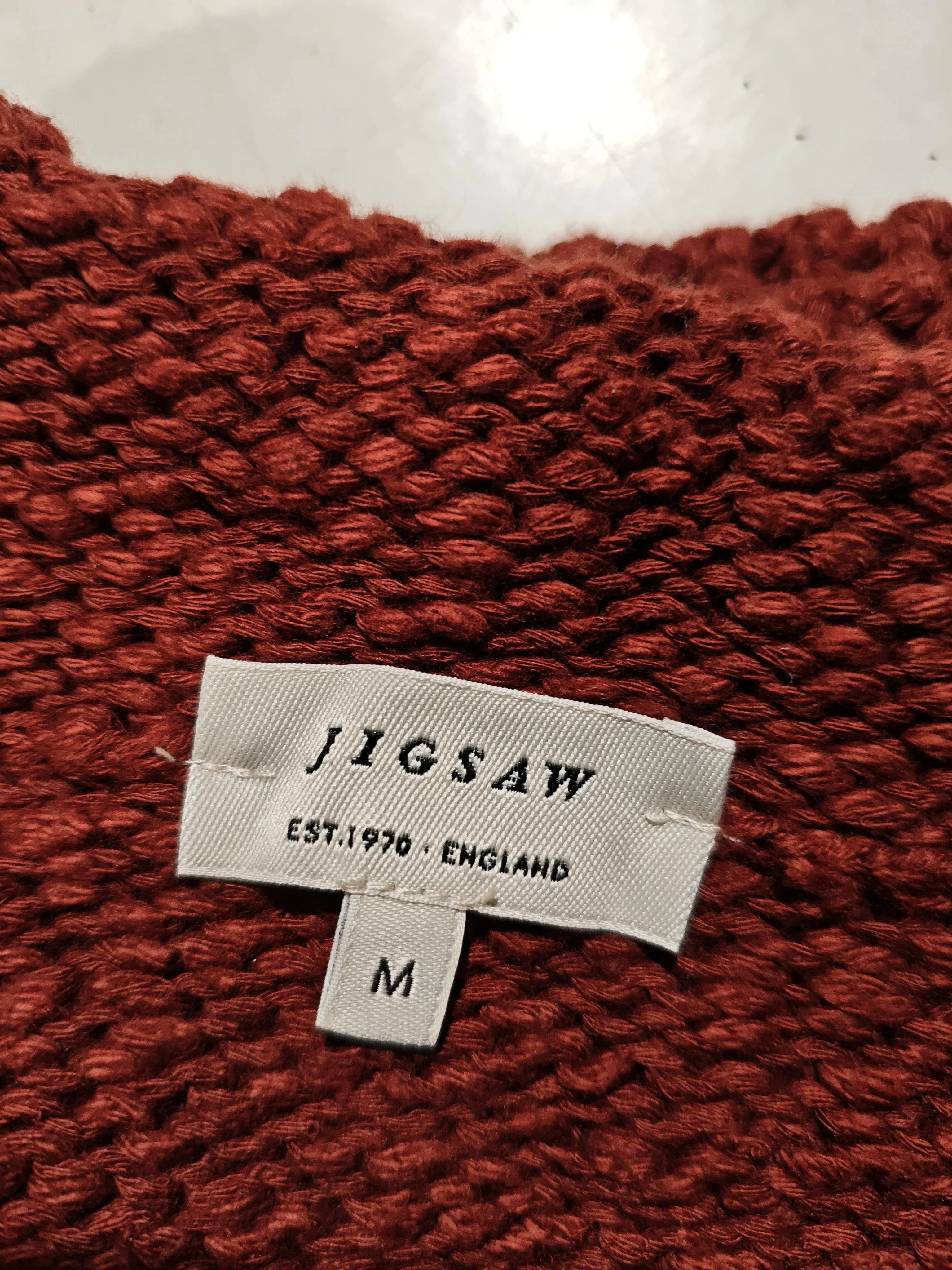 Jigsaw Men's Jumper M Red 100% Cotton Round Neck Pullover - Image 5