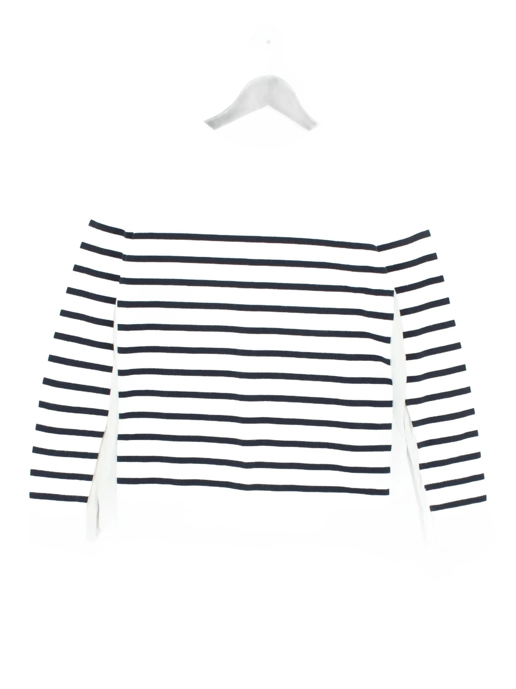 Jigsaw Men's Jumper M White Striped Cotton with Polyamide Round Neck Pullover