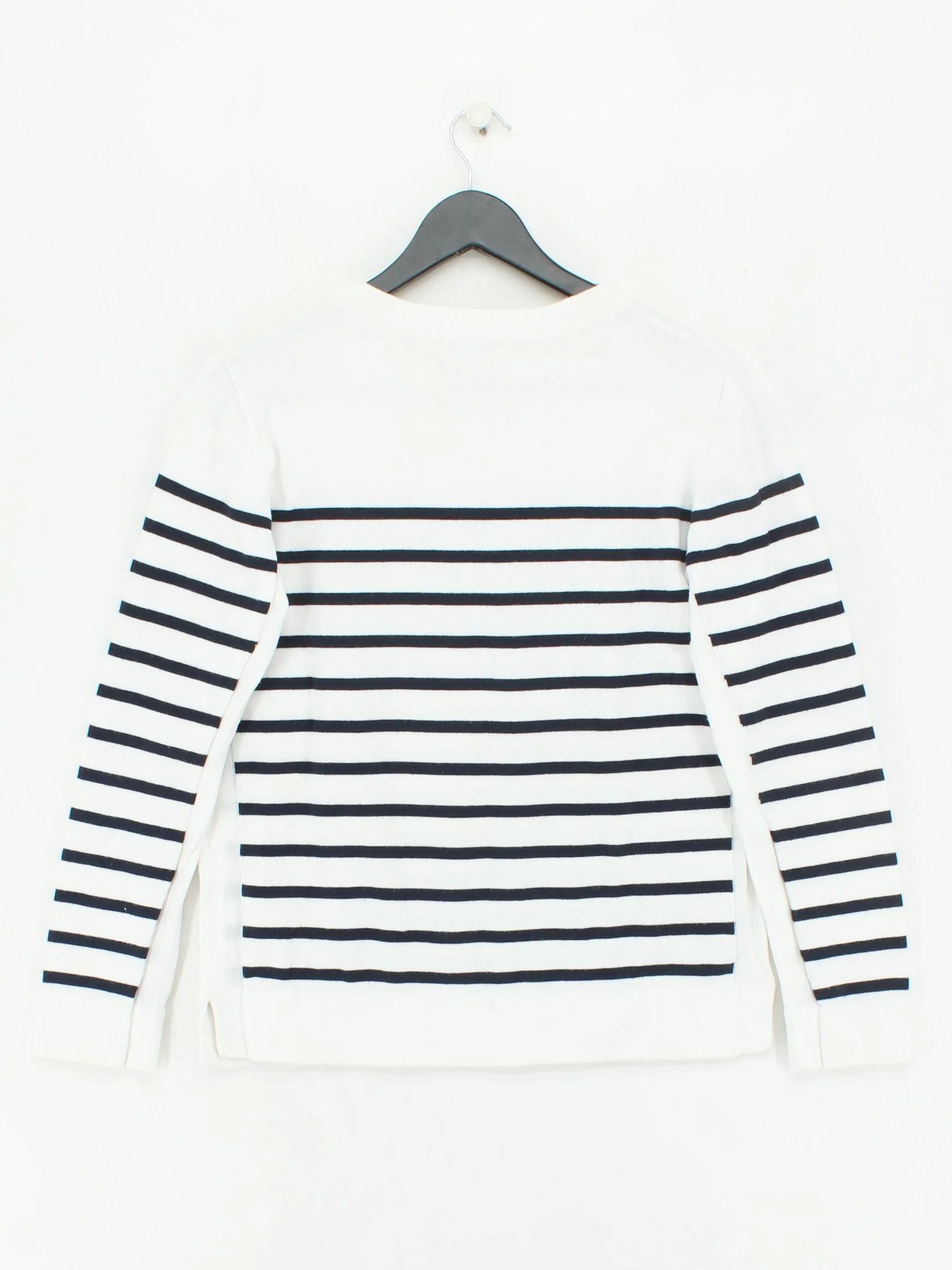 Jigsaw Men's Jumper M White Striped Cotton with Polyamide Round Neck Pullover - Image 2
