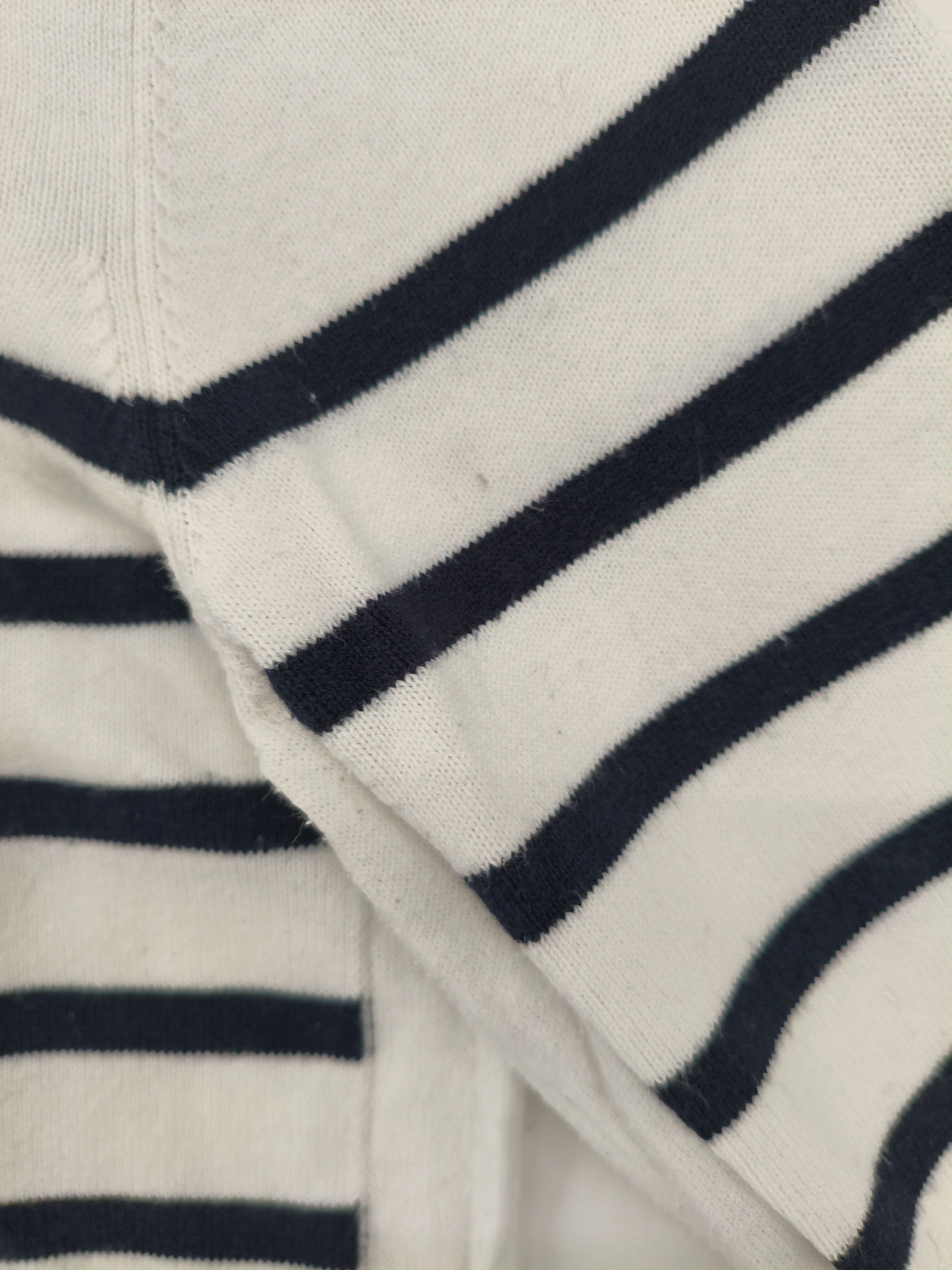 Jigsaw Men's Jumper M White Striped Cotton with Polyamide Round Neck Pullover - Image 5