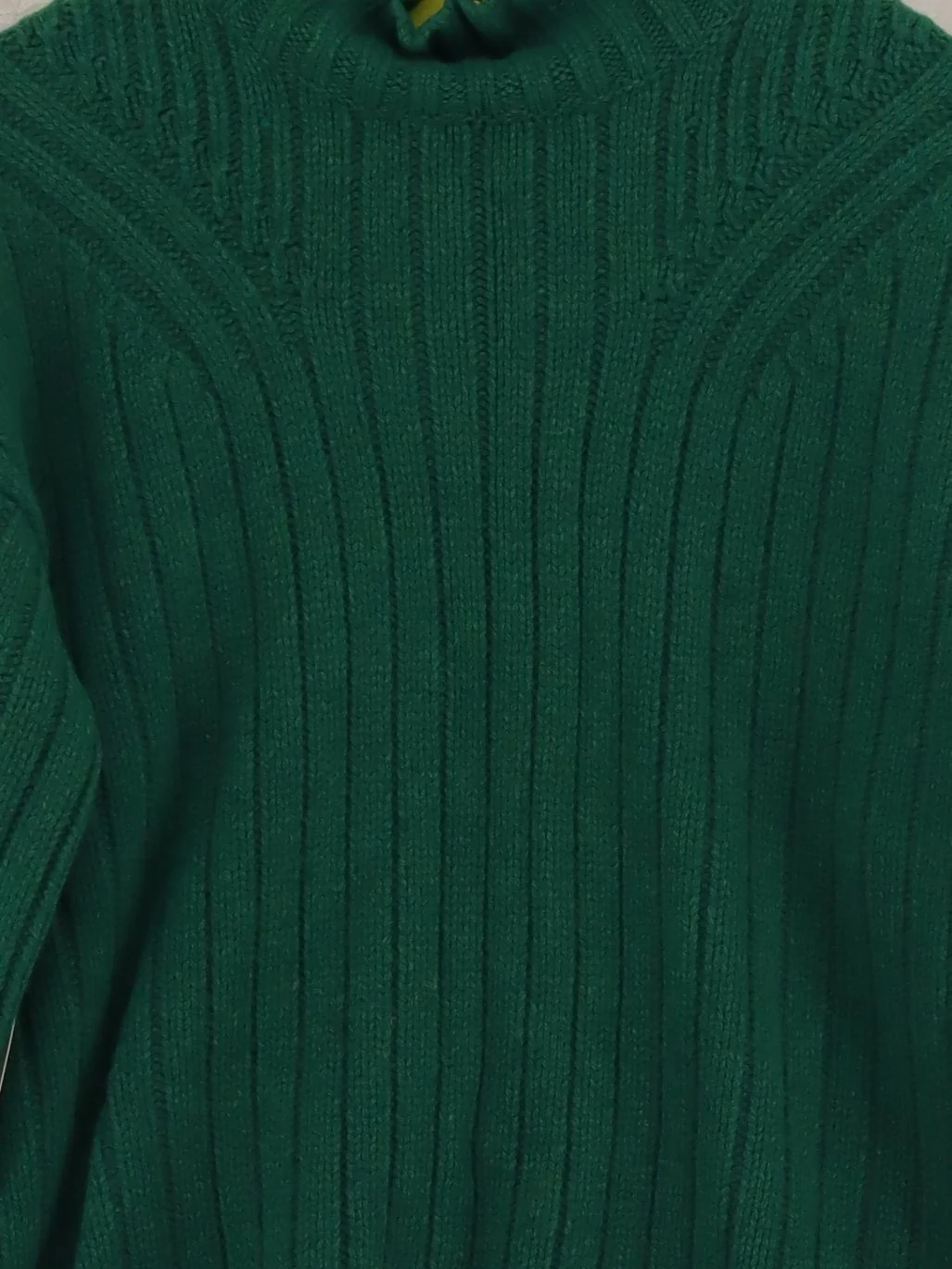 Jigsaw Men's Jumper S Green 100% Wool Mock Neck Pullover New with tags - Image 3