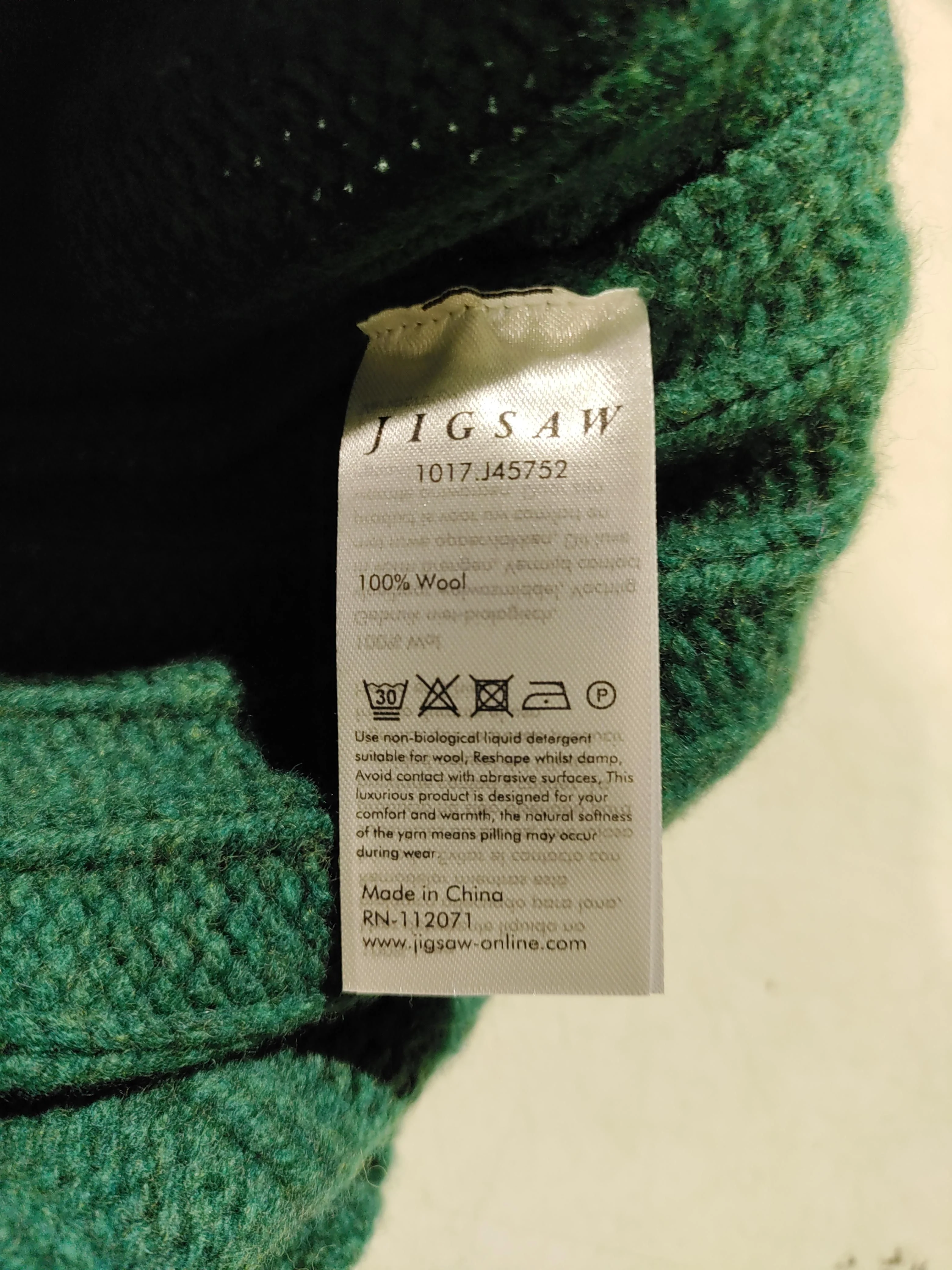 Jigsaw Men's Jumper S Green 100% Wool Mock Neck Pullover New with tags - Image 6