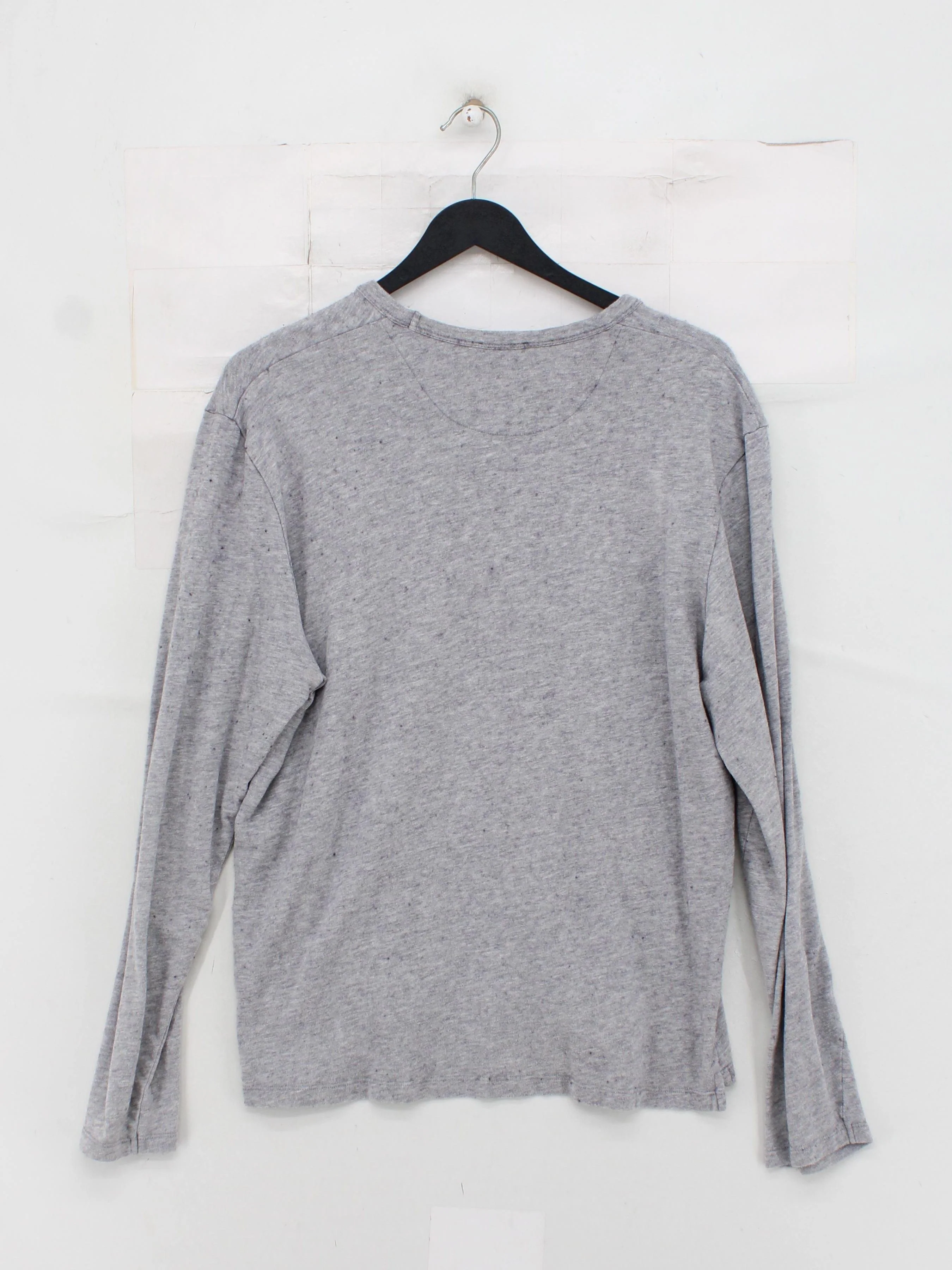 Jigsaw Men's T-Shirt XL Grey Cotton with Wool Basic - Image 2