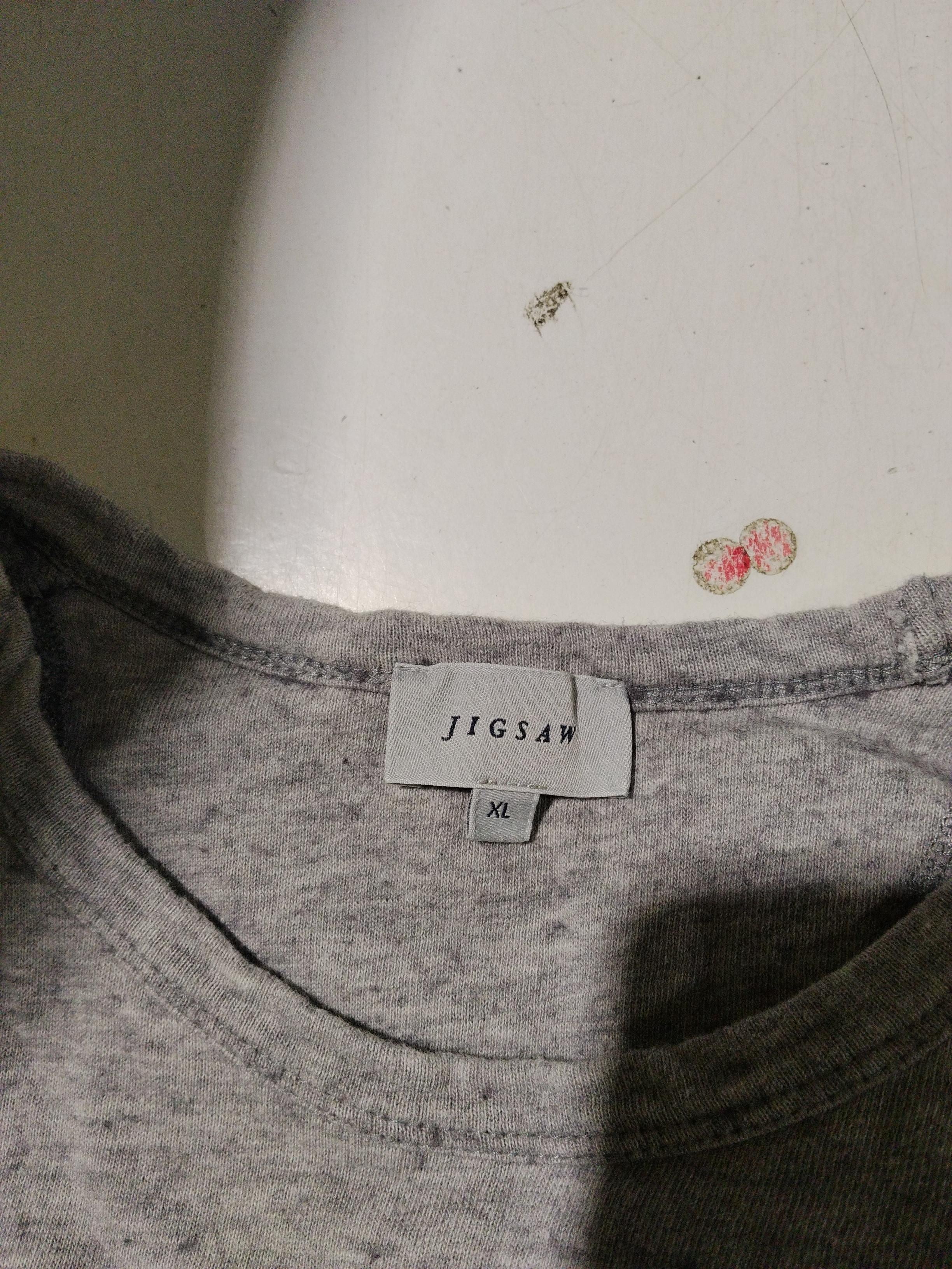 Jigsaw Men's T-Shirt XL Grey Cotton with Wool Basic - Image 5