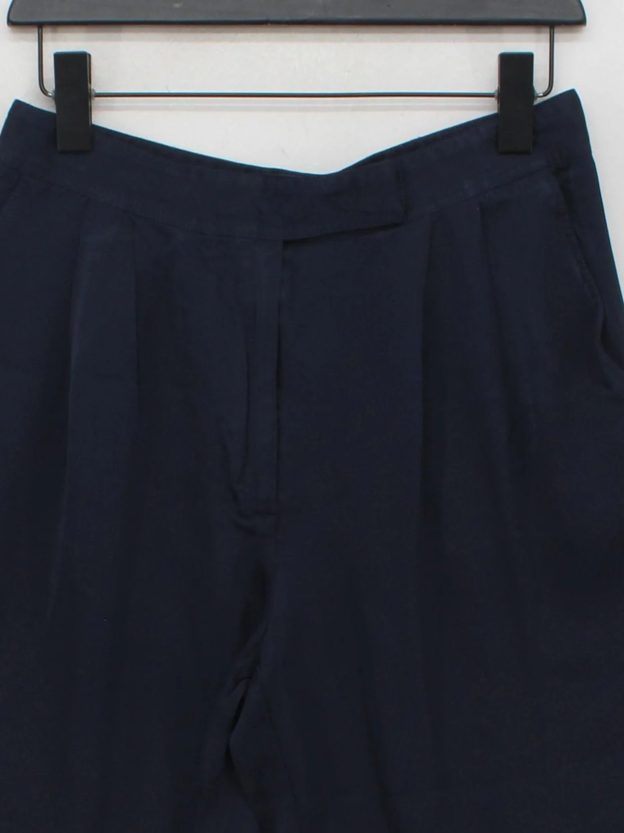 Jigsaw Men's Trousers M Blue Viscose with Cotton Wide-Leg Capri - Image 3