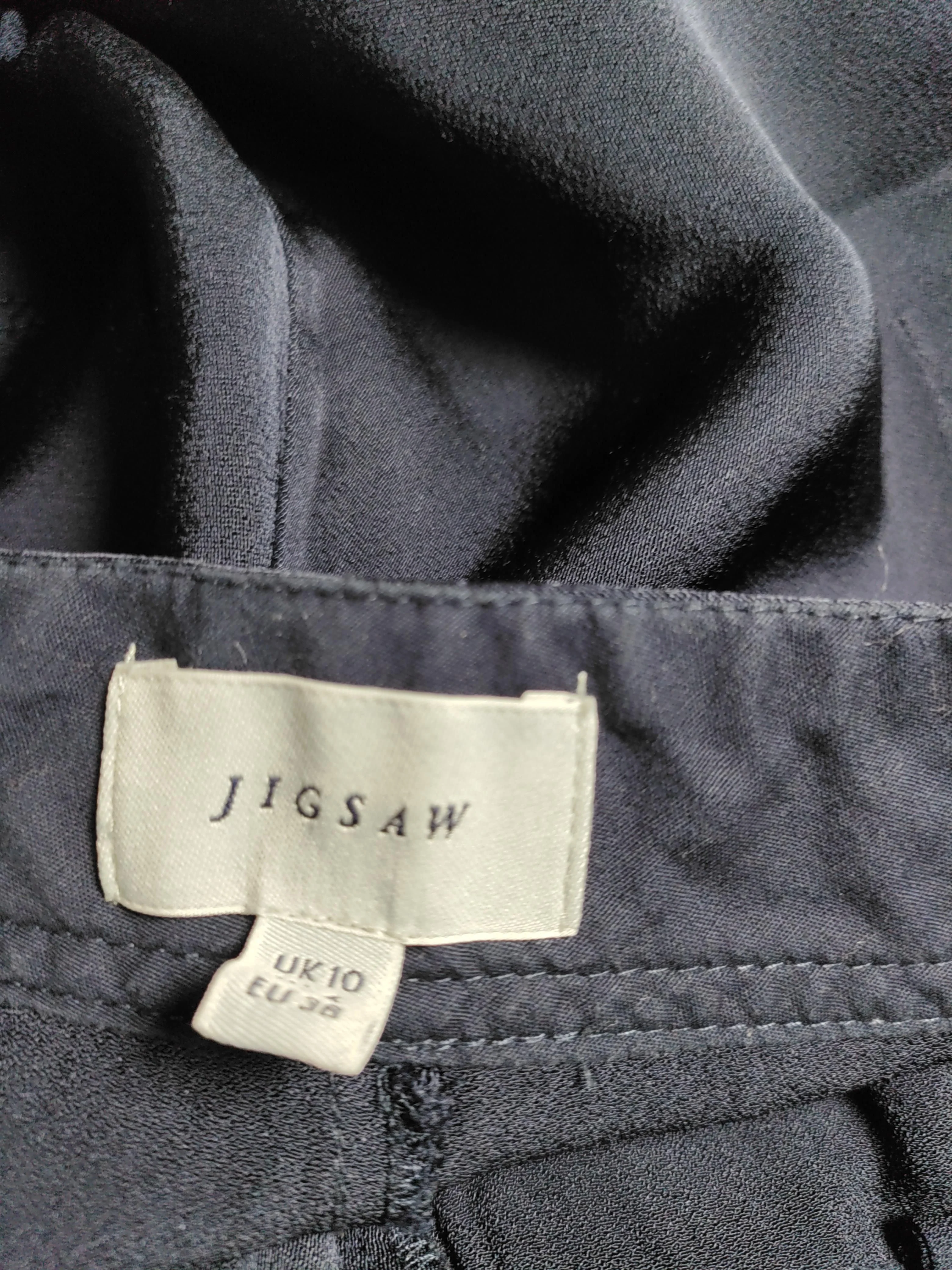 Jigsaw Men's Trousers M Blue Viscose with Cotton Wide-Leg Capri - Image 6