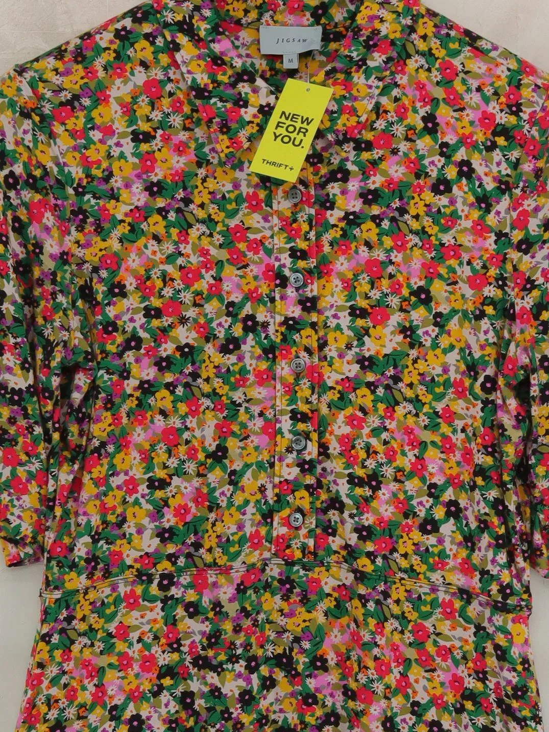 Jigsaw Shirt Midi Dress M in Multi - Image 3