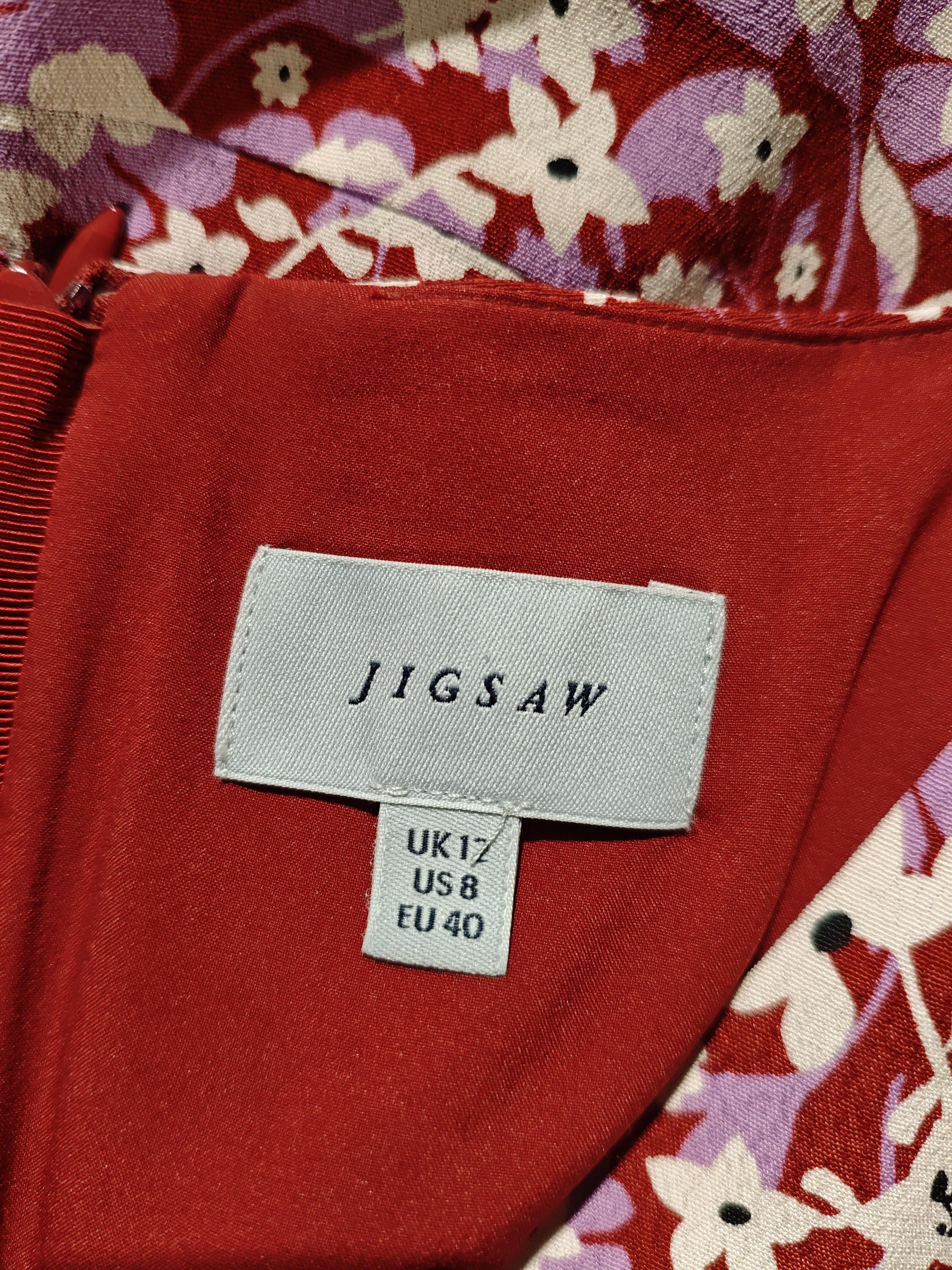 Jigsaw Shirt Midi Dress UK12 in Red - Image 5