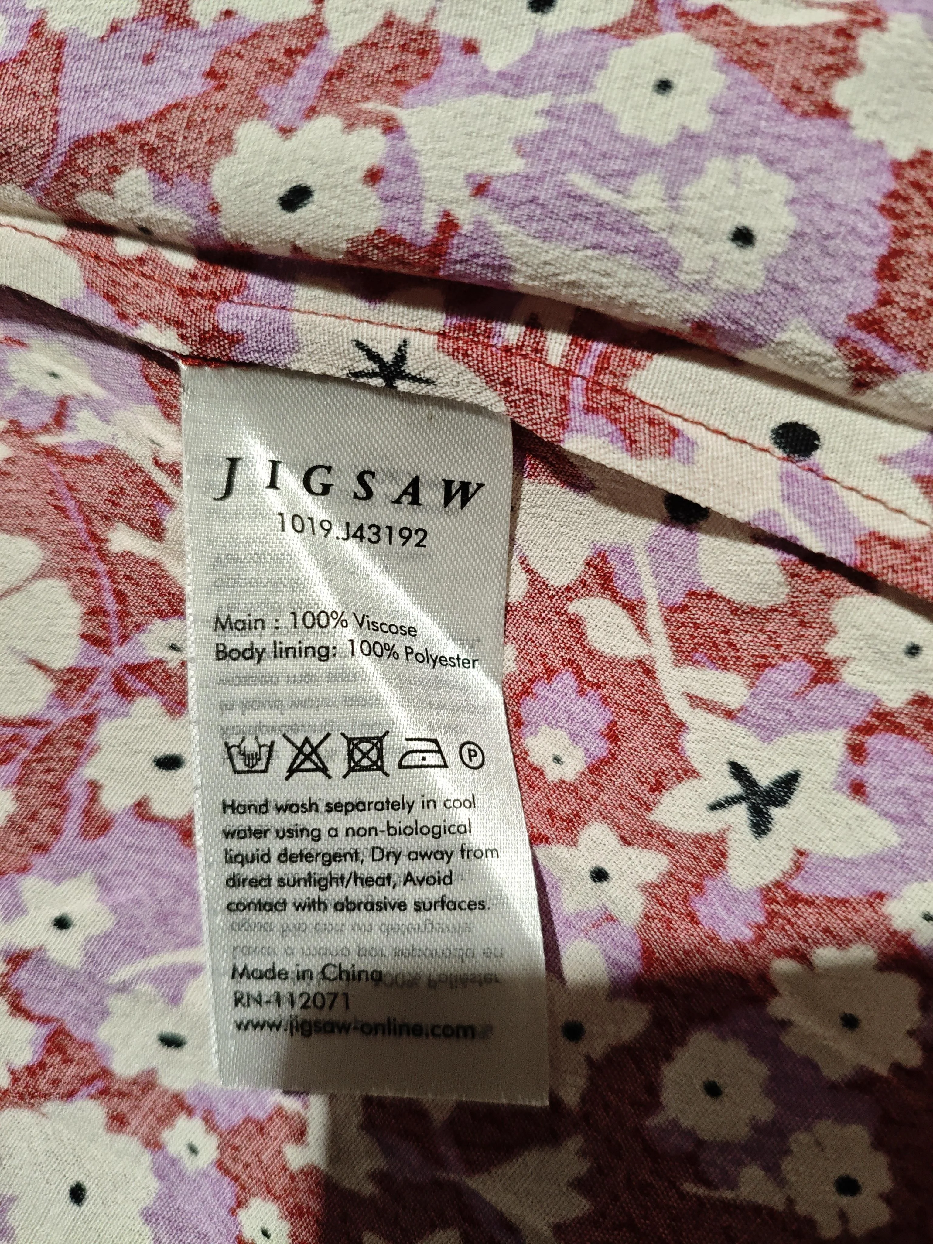 Jigsaw Shirt Midi Dress UK12 in Red - Image 6