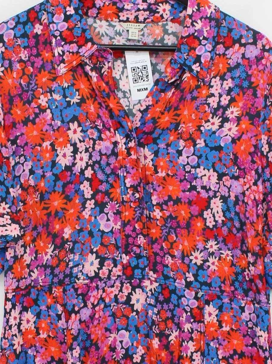 Jigsaw Shirt Mini Dress UK16 in Multi - Image 3