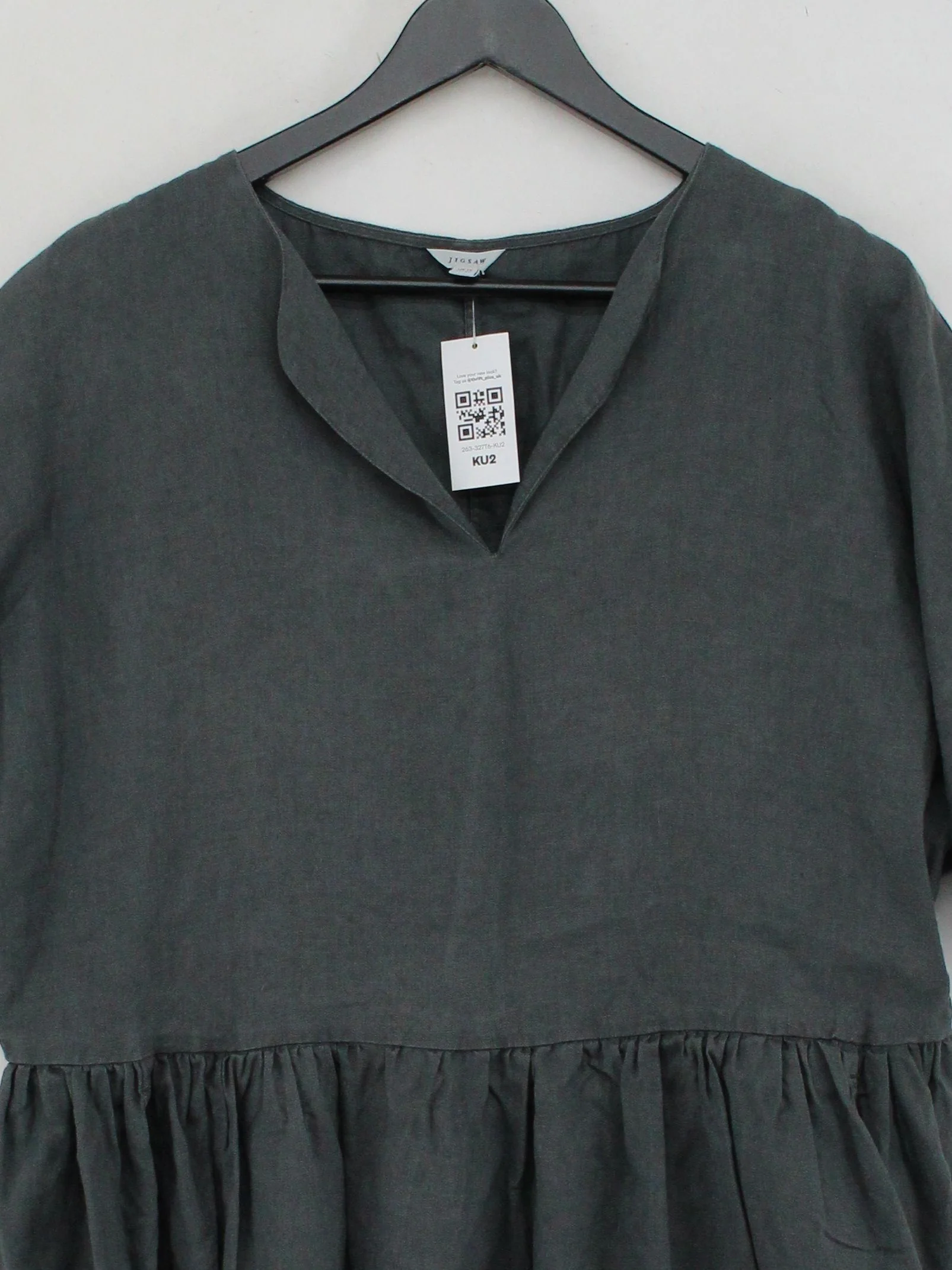 Jigsaw T-Shirt Mini Dress UK14 in Grey - Image 3