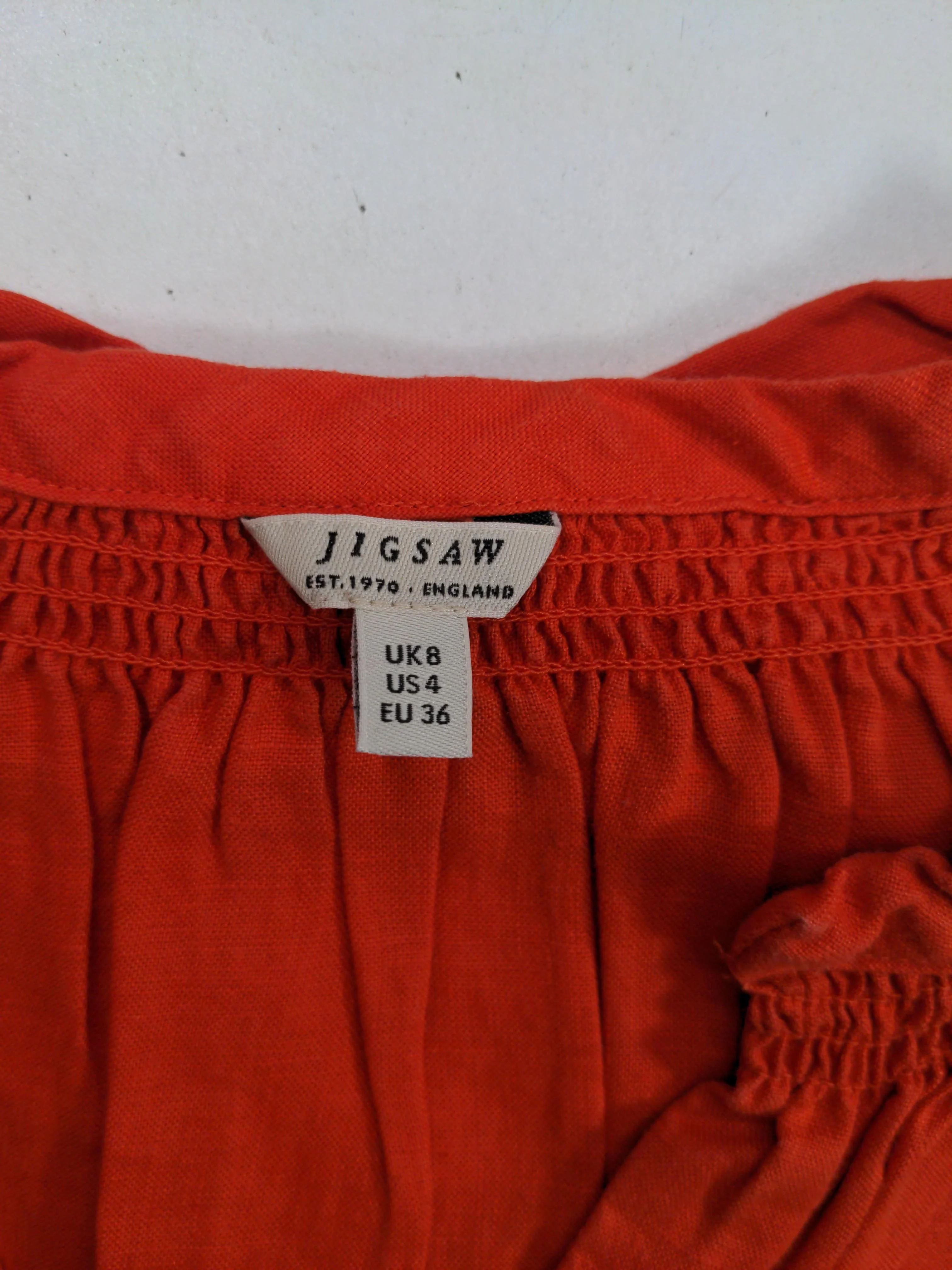 Jigsaw T-Shirt Mini Dress UK8 in Orange - Image 5