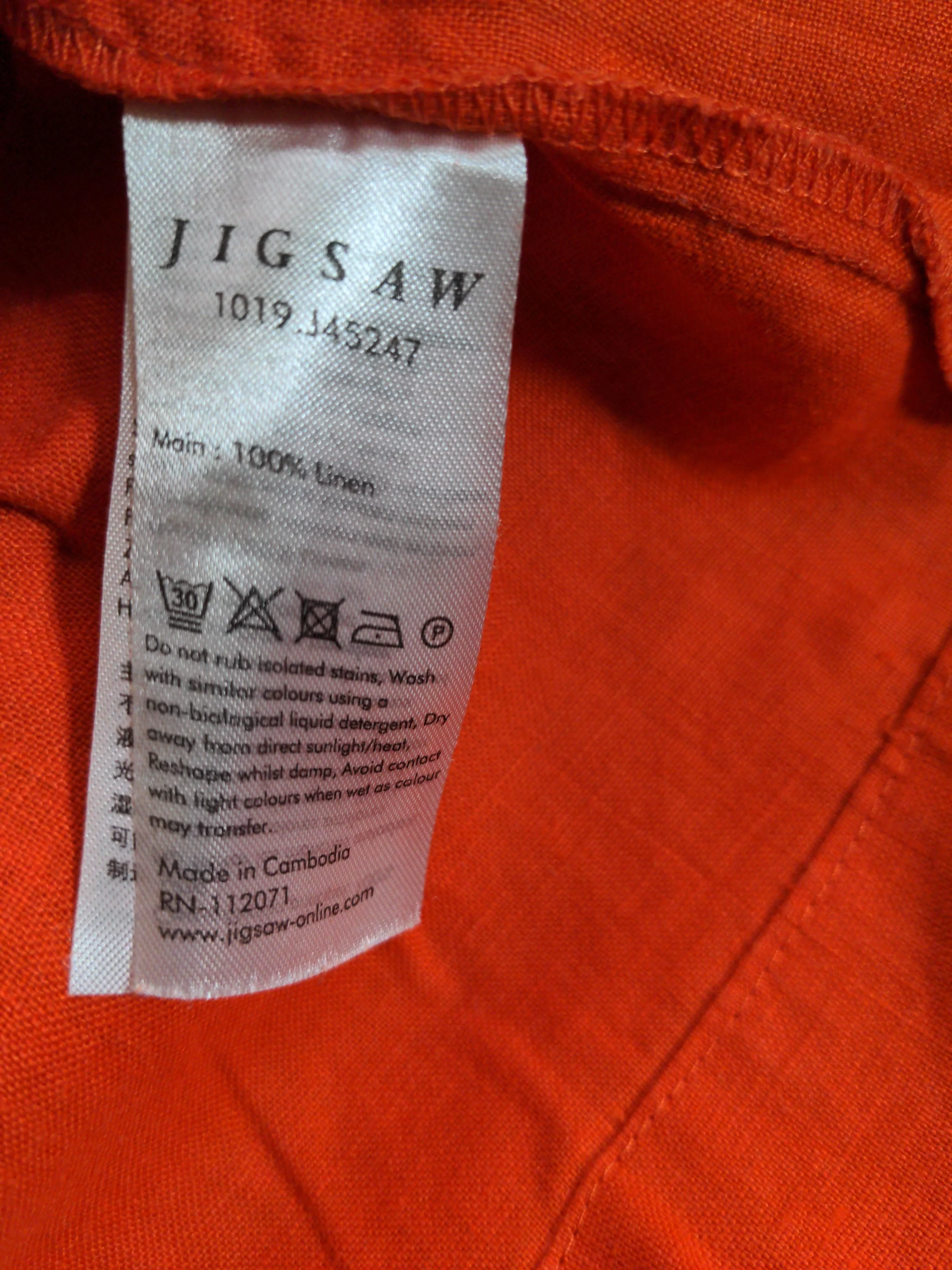 Jigsaw T-Shirt Mini Dress UK8 in Orange - Image 6