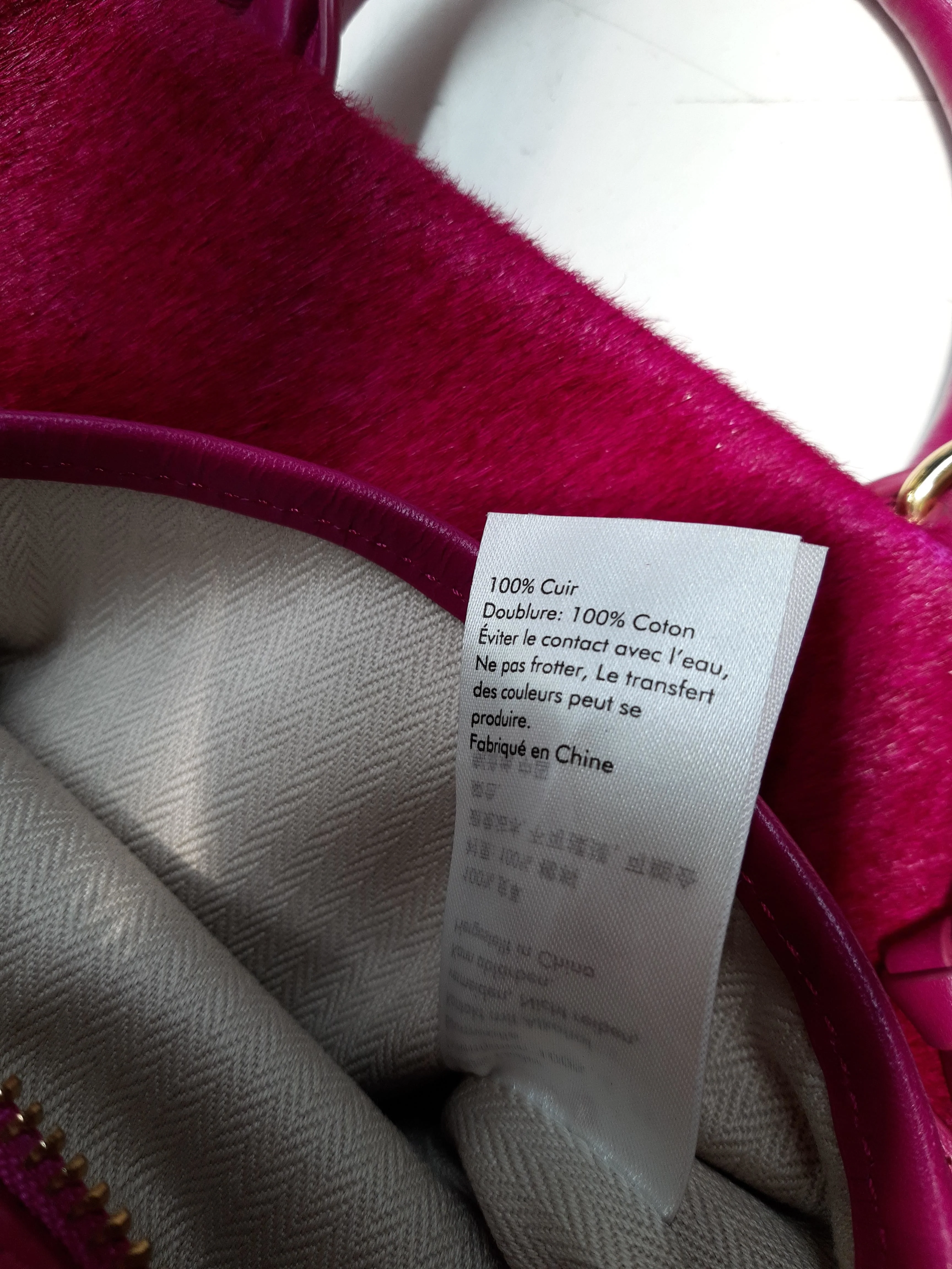 Jigsaw Women's Bag Pink Leather with Cotton, Animal Fur Shoulder Bag - Image 7