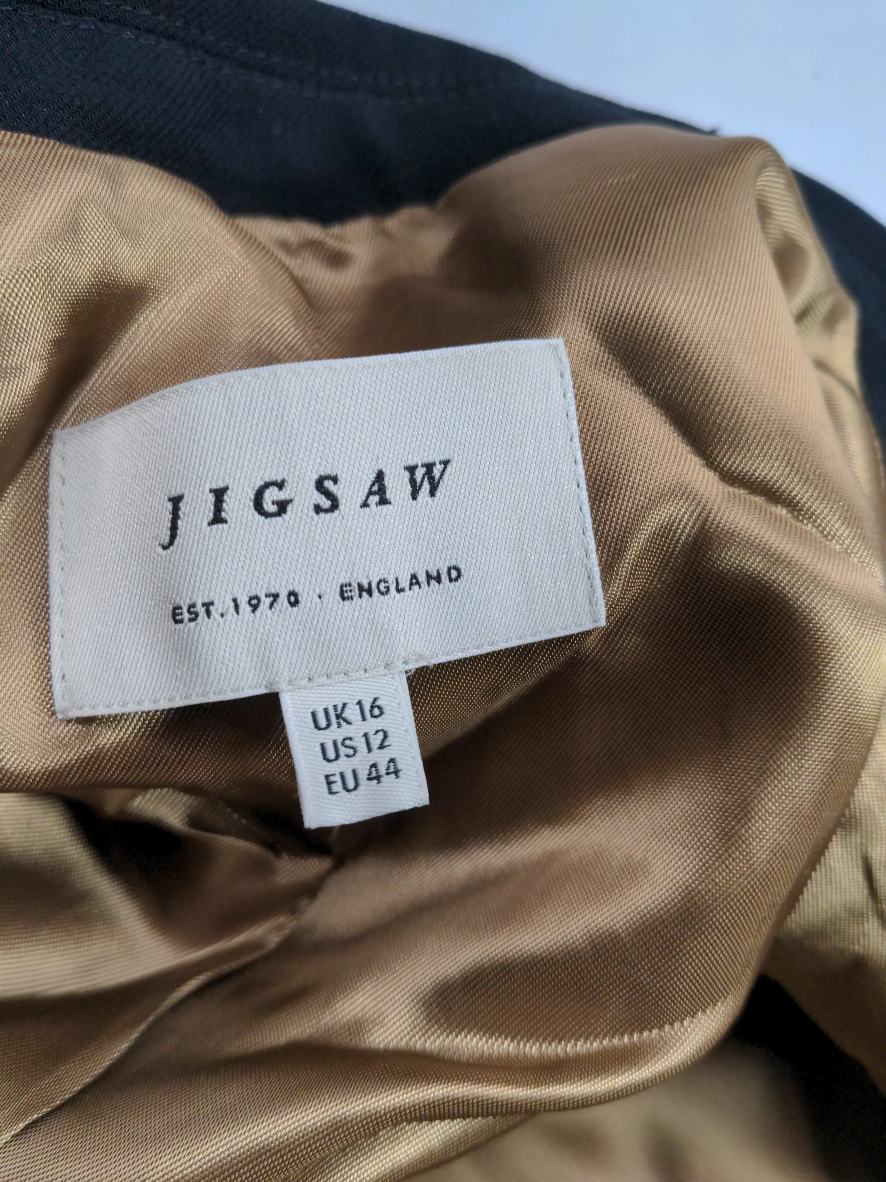 Jigsaw Women's Blazer UK 16 Black Polyester with Wool, Elastane Overcoat - Image 5