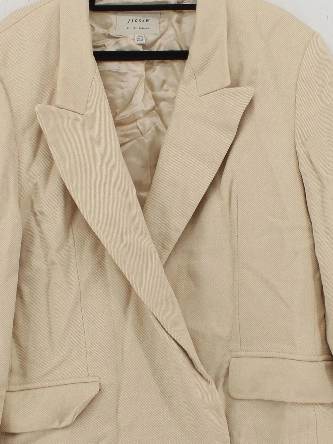Jigsaw Women's Blazer UK 16 Cream Cotton New with tags - Image 4