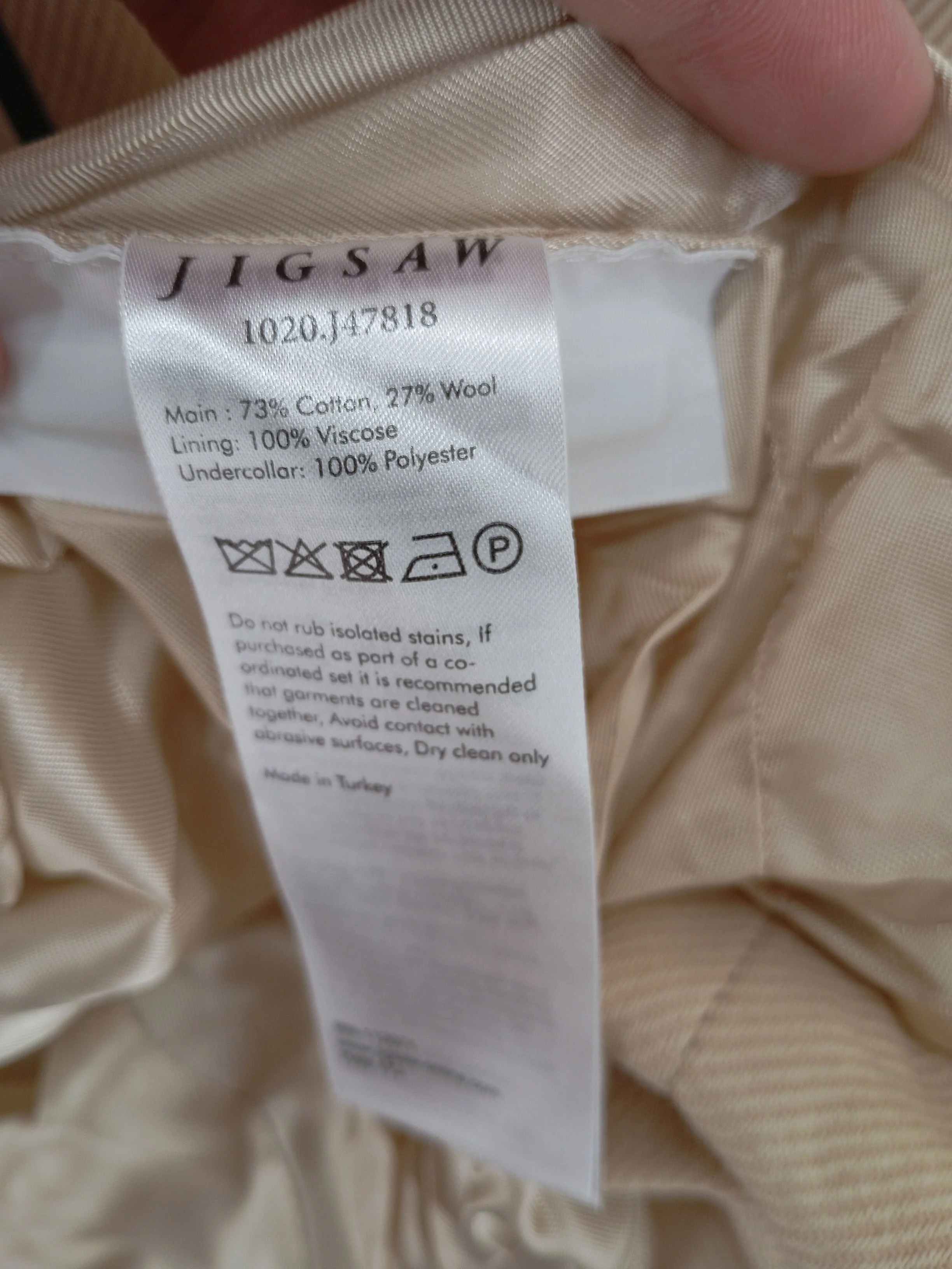 Jigsaw Women's Blazer UK 16 Cream Cotton New with tags - Image 7