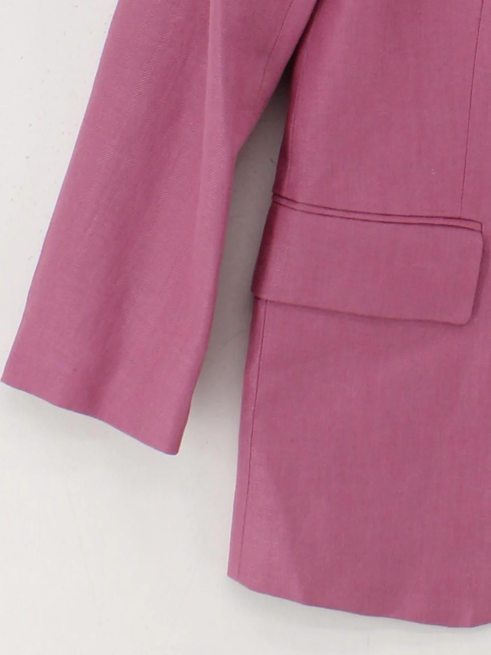 Jigsaw Women's Blazer UK 8 Pink Linen with Viscose, Acetate, Polyester Overcoat - Image 4