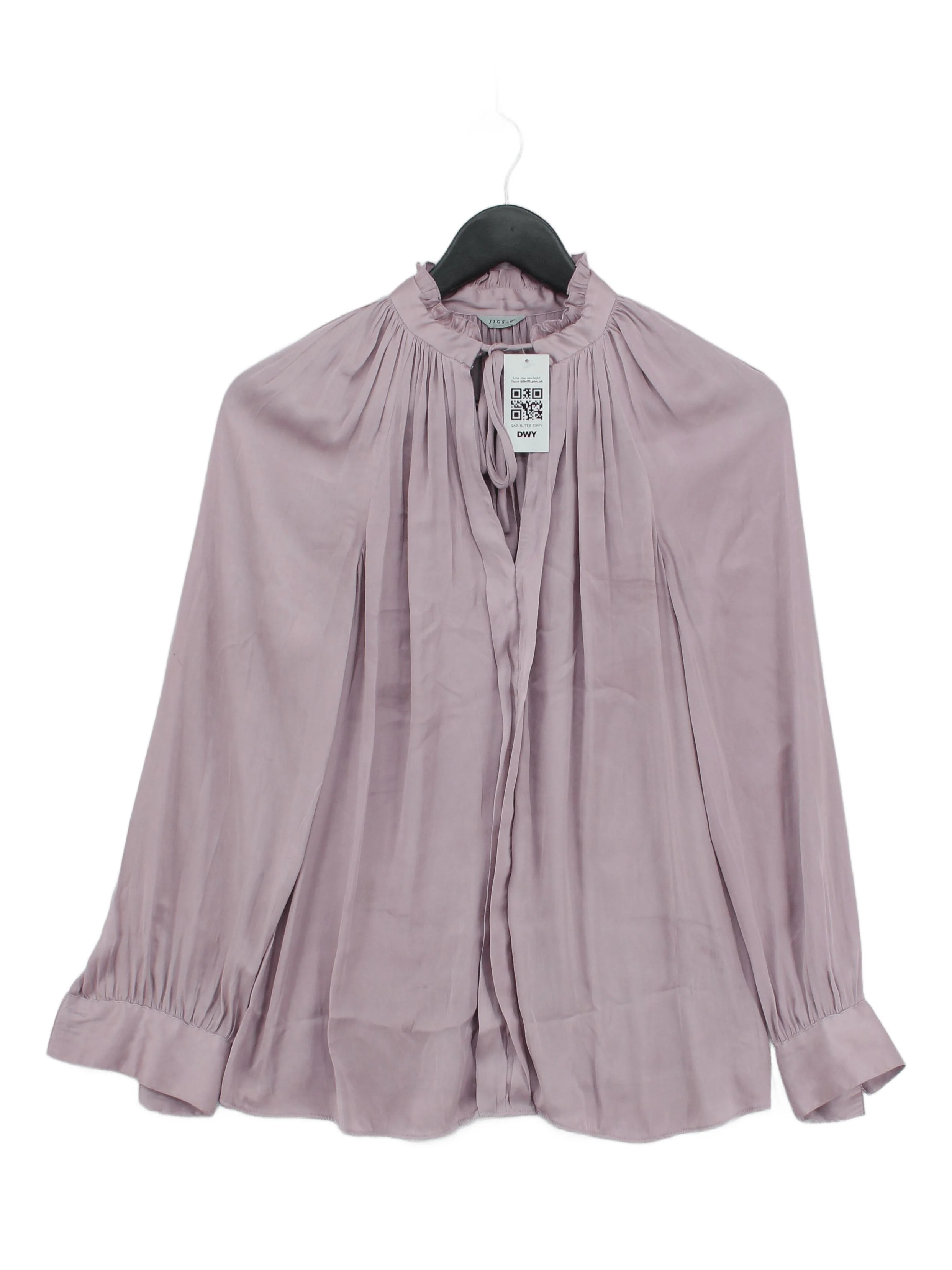 Jigsaw Women's Blouse M Purple 100% Polyester Long Sleeve Collared Basic
